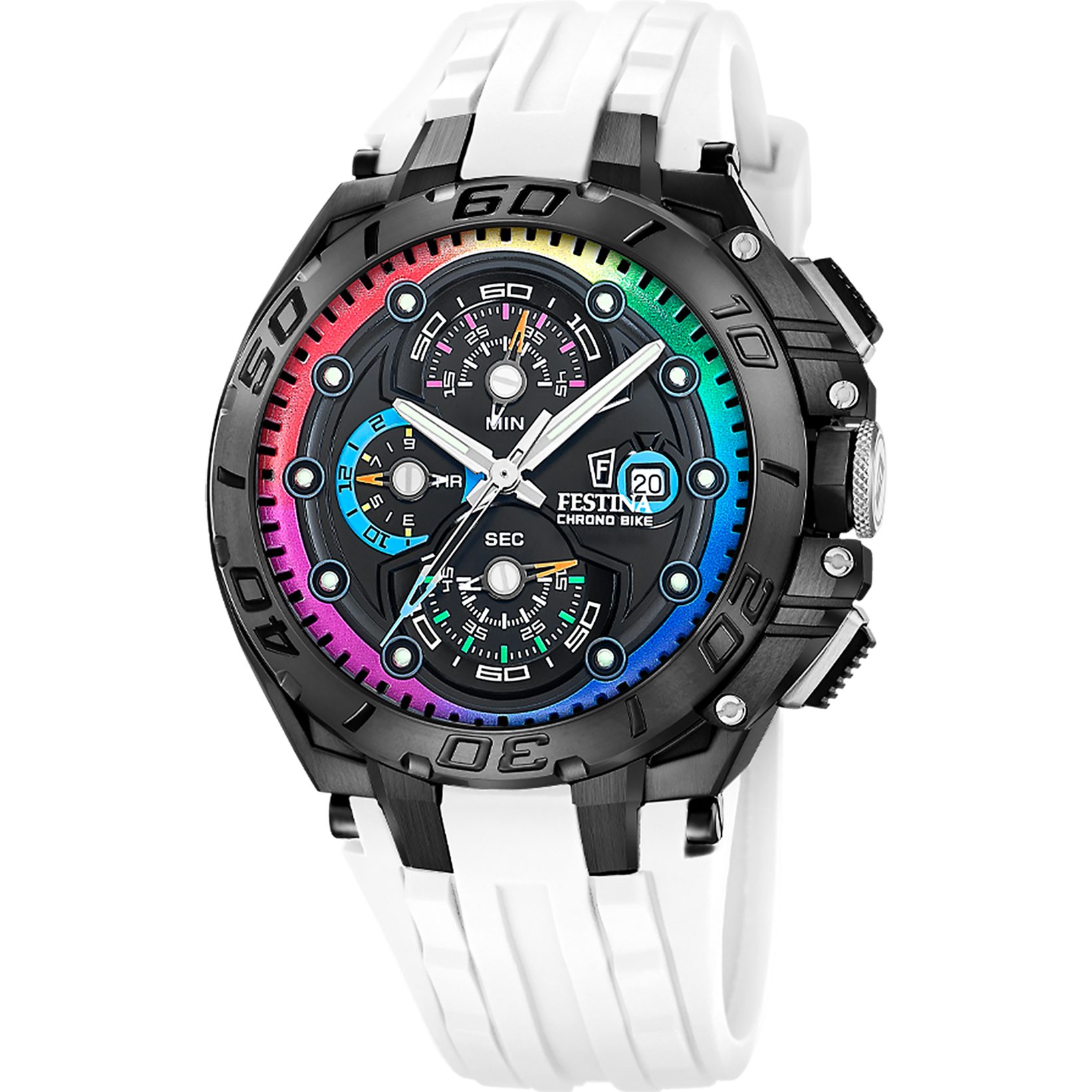 Festina Chronograph Chrono Bike Limited Edition F20761_1, (Set, 4-tlg., mit Wechselbändern und Bandwechsler), Quarzuhr, Armbanduhr, Herrenuhr, Edelstahlarmband