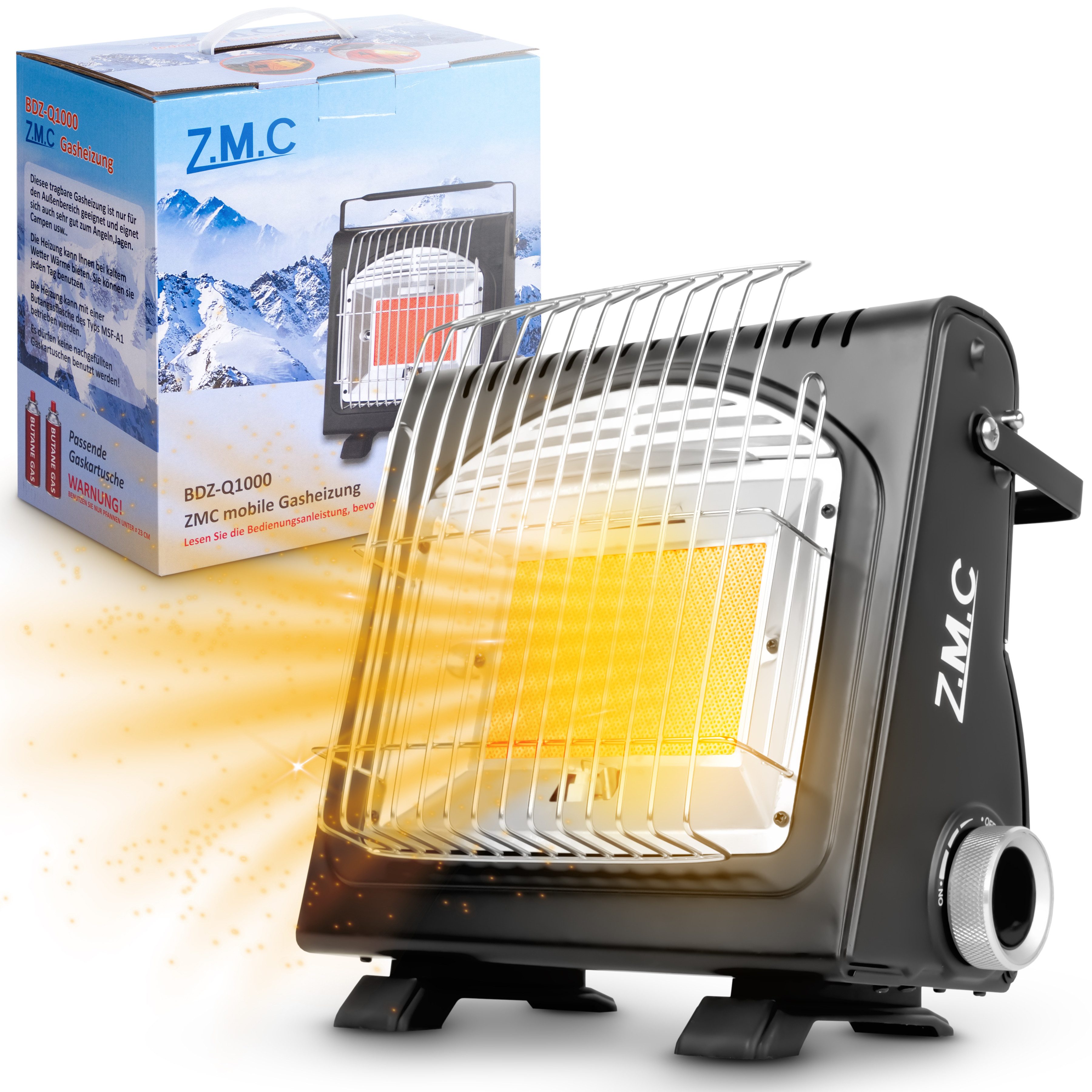 ZMC Heizstrahler 2in1 Tragbare Gasheizung Camping für Terrassen Gasheizer H günstig online kaufen