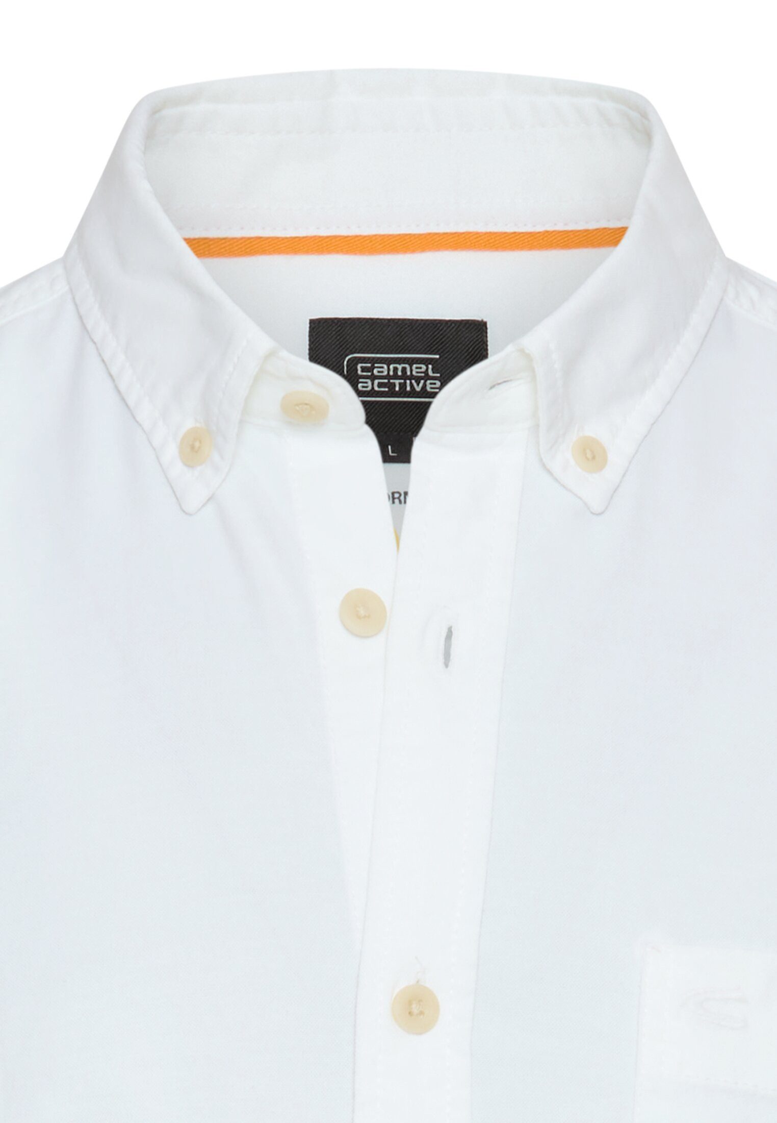 camel active Langarmhemd unifaben, mit Button-Down-Kragen