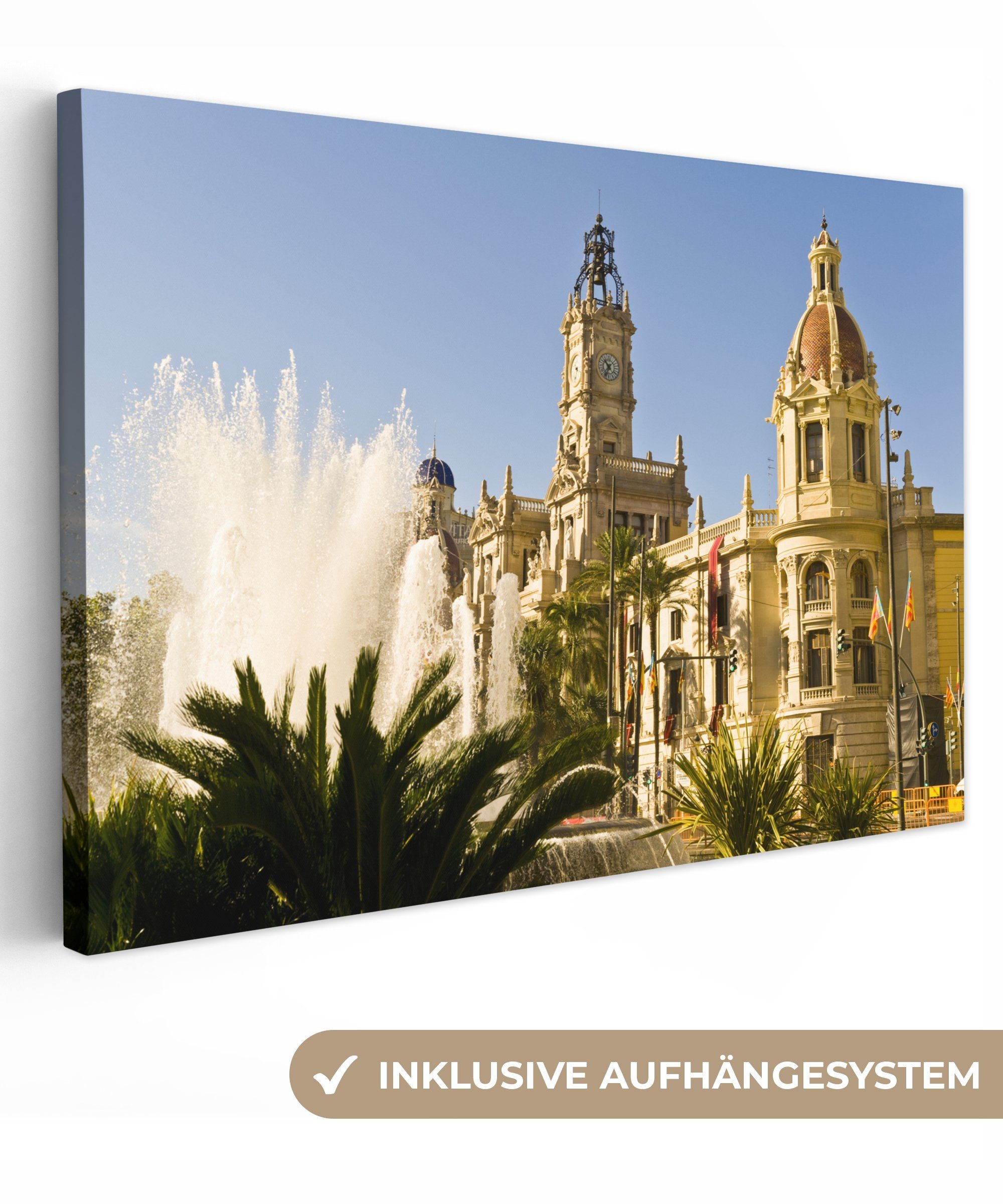 (1 Architektur Wanddeko, Aufhängefertig, St), - OneMillionCanvasses® Wandbild Valencia Leinwandbild 30x20 Stadt, cm - Leinwandbilder,