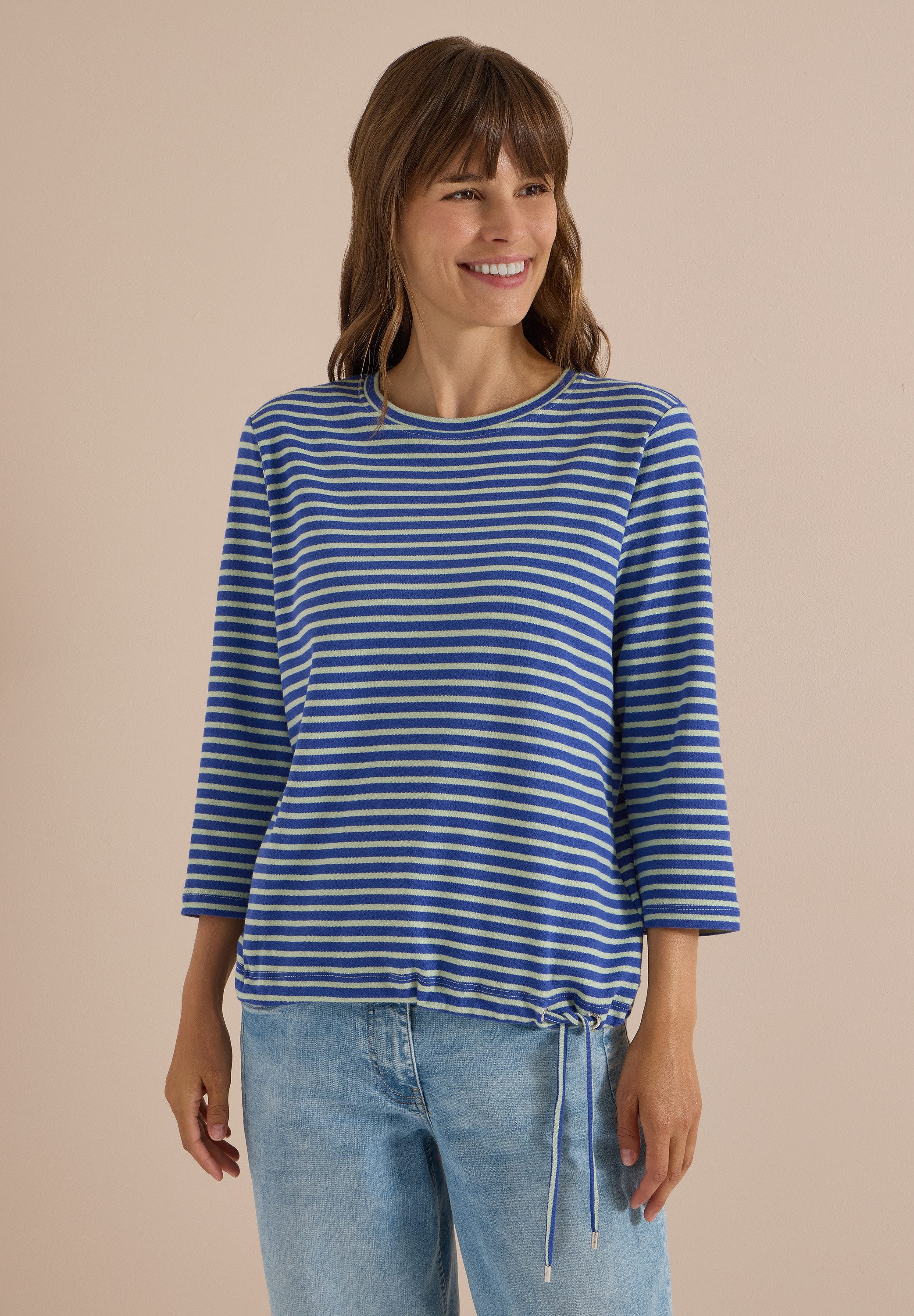 CECIL 3/4-Arm-Shirt aus reiner Baumwolle