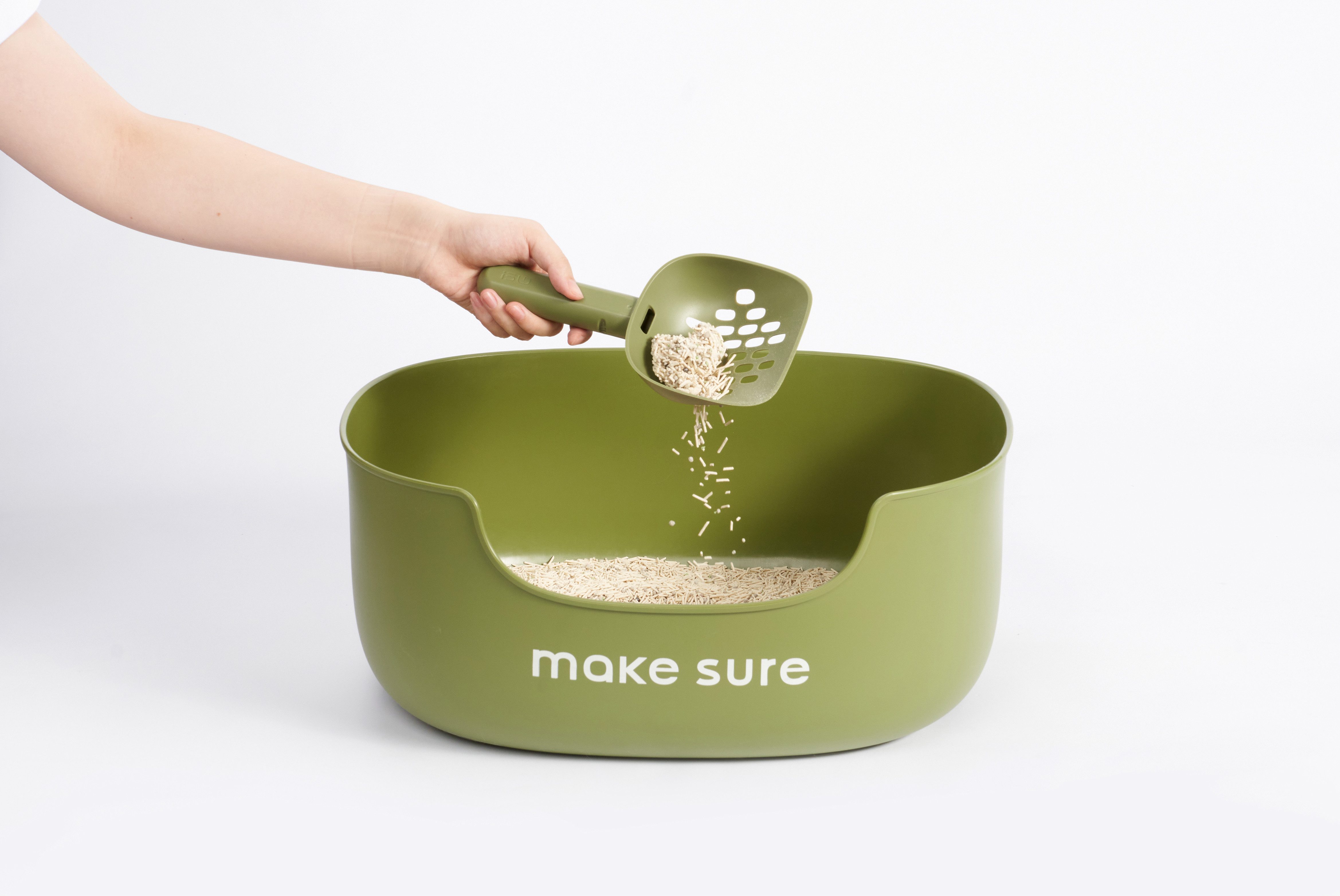 Purpurra Katzentoilette Makesure – LITE Katzentoilette mit Streuschaufel und Vorlege