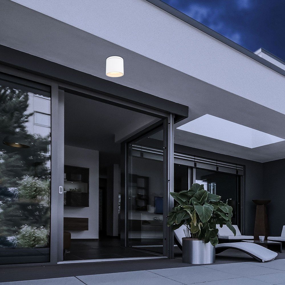 etc-shop Außen-Deckenleuchte, Leuchtmittel nicht inklusive, Deckenleuchte Aluminium cm Balkonbeleuchtung weiß D Außen IP44 10,8