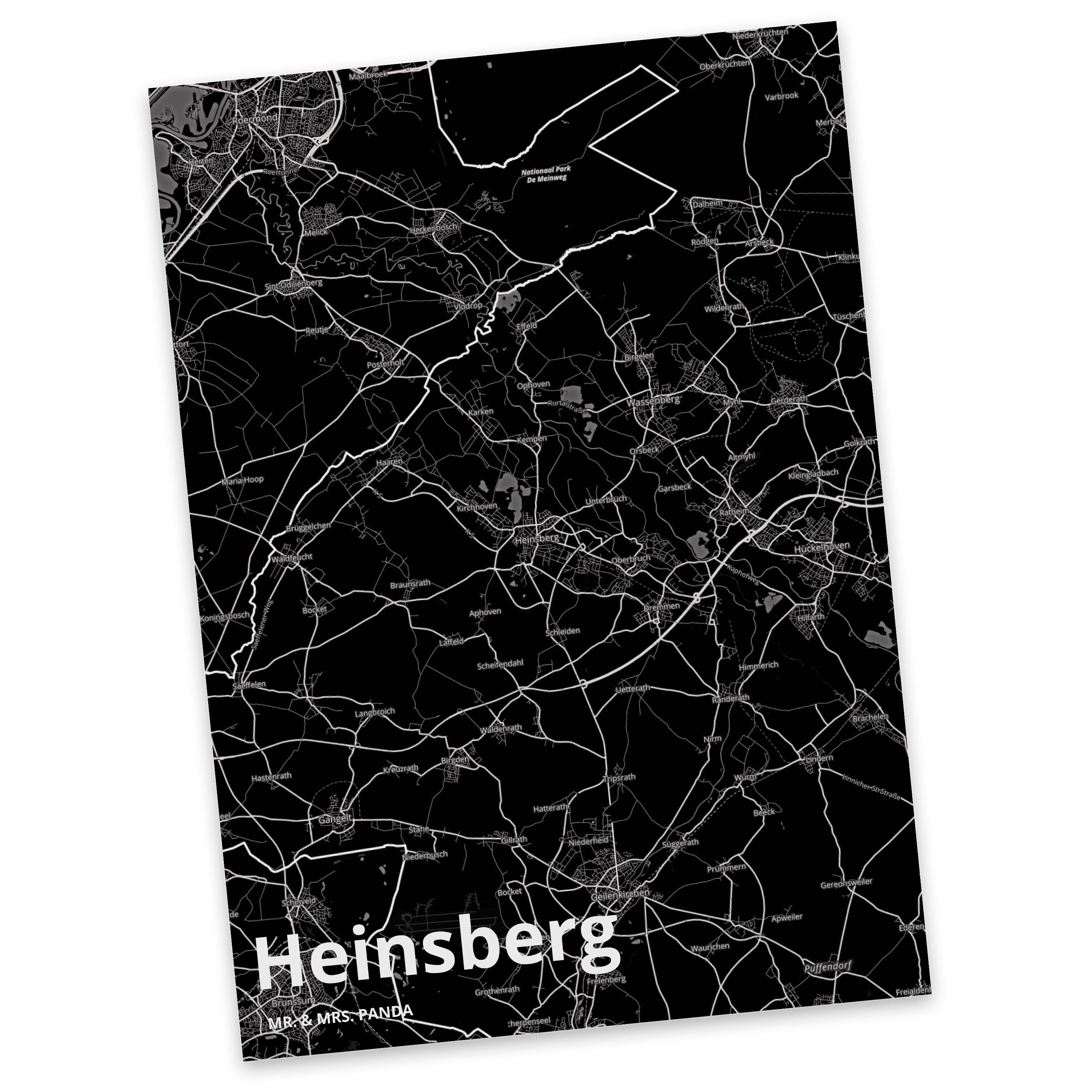 Mr. & Mrs. Panda Postkarte Heinsberg - Geschenk, Ansichtskarte, Dankeskarte, Dorf, Geschenkkarte