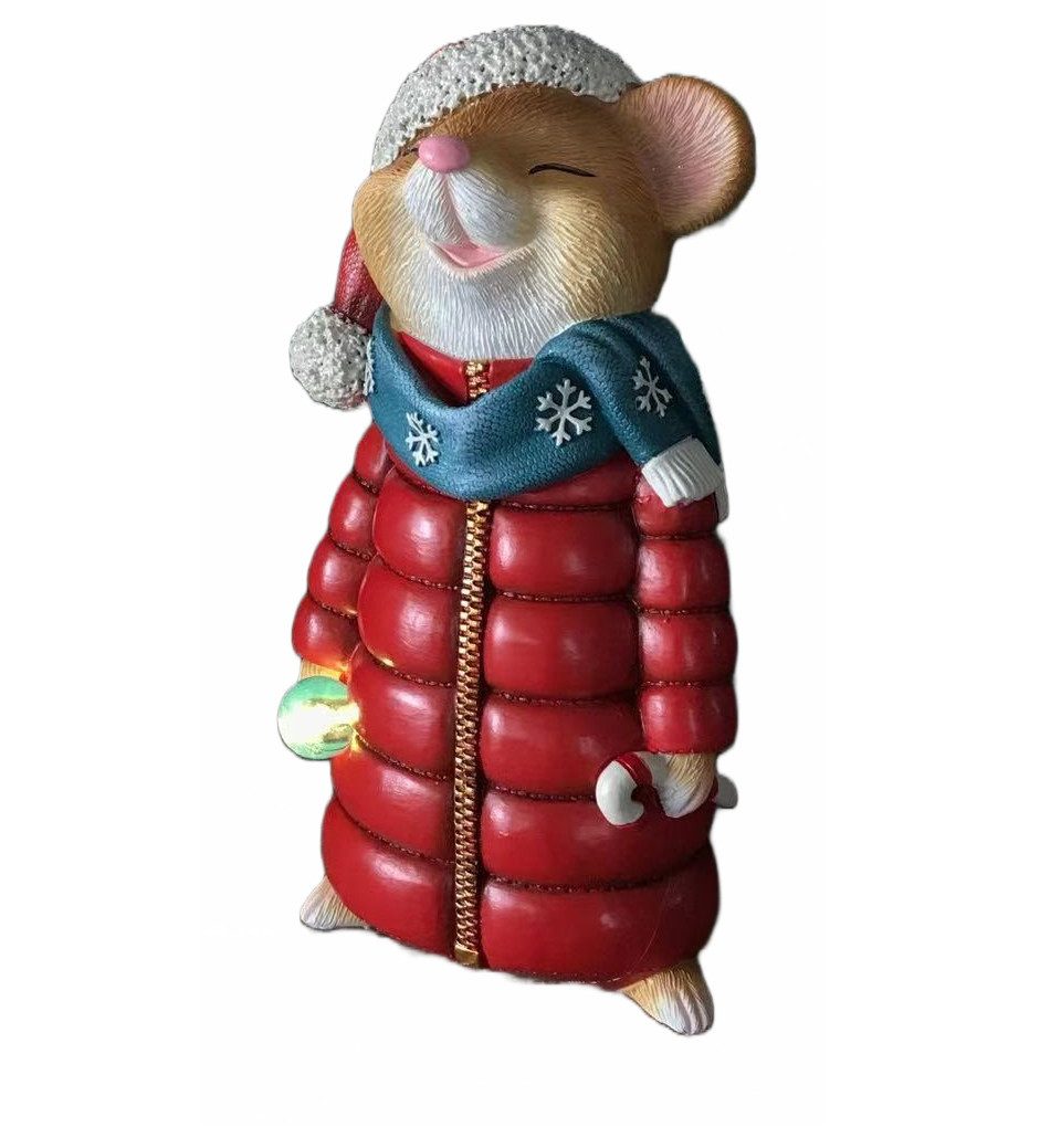 Weihnachtsfigur Figur Lebkuchenmaus rot 19,5 x 8 x 11 cm braun