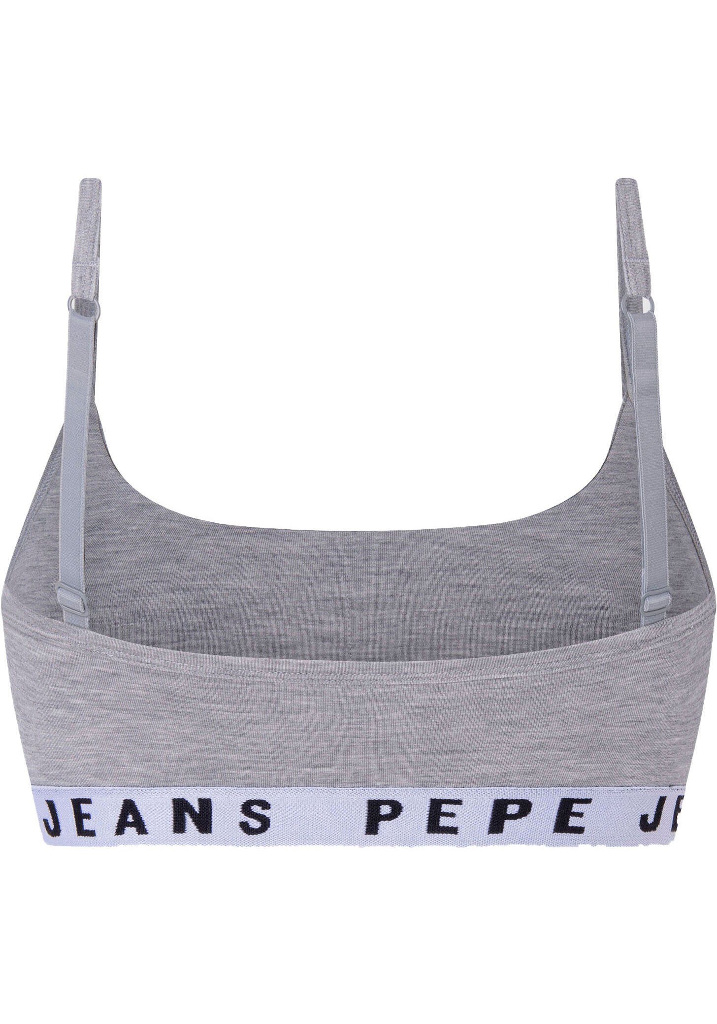 Pepe meliert Logo Bustier Jeans grau