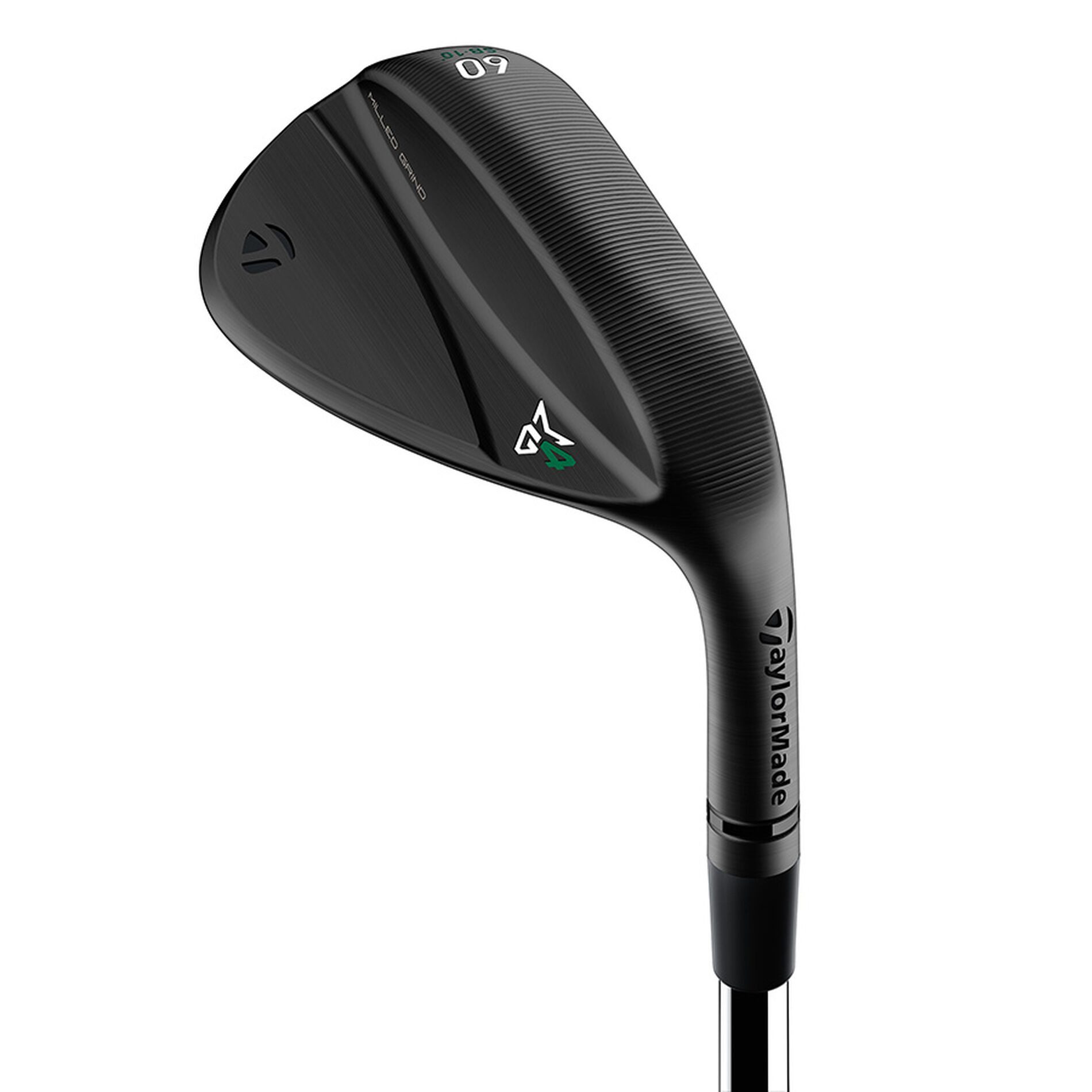 Taylormade Wedge TaylorMade Milled Grind 4 Black Wedge – Spin Tread Technologie & RAW, Herren,Rechts, Stahlschaft, Schwarz, Wedge, 56°