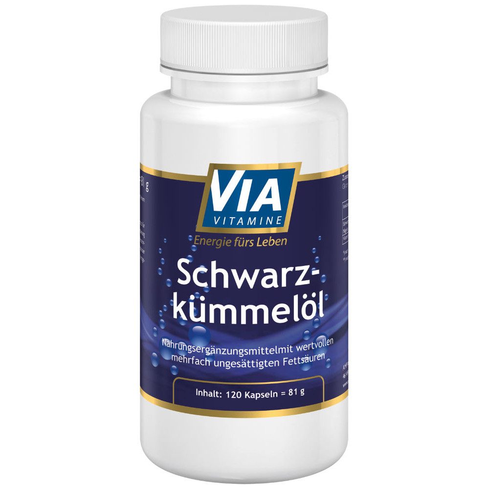 Via Vitamine Schwarzkümmelöl 380mg 120 Kapseln Kapseln, 88,7 g