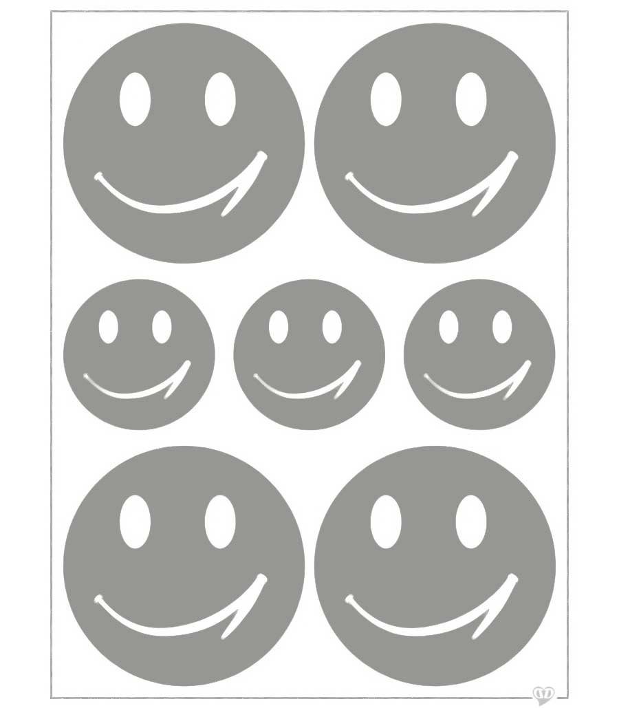 maDDma Patchies Applikation Reflektierende Smiley Motivauswahl, Kunststoff, Bügelbild Aufbügler