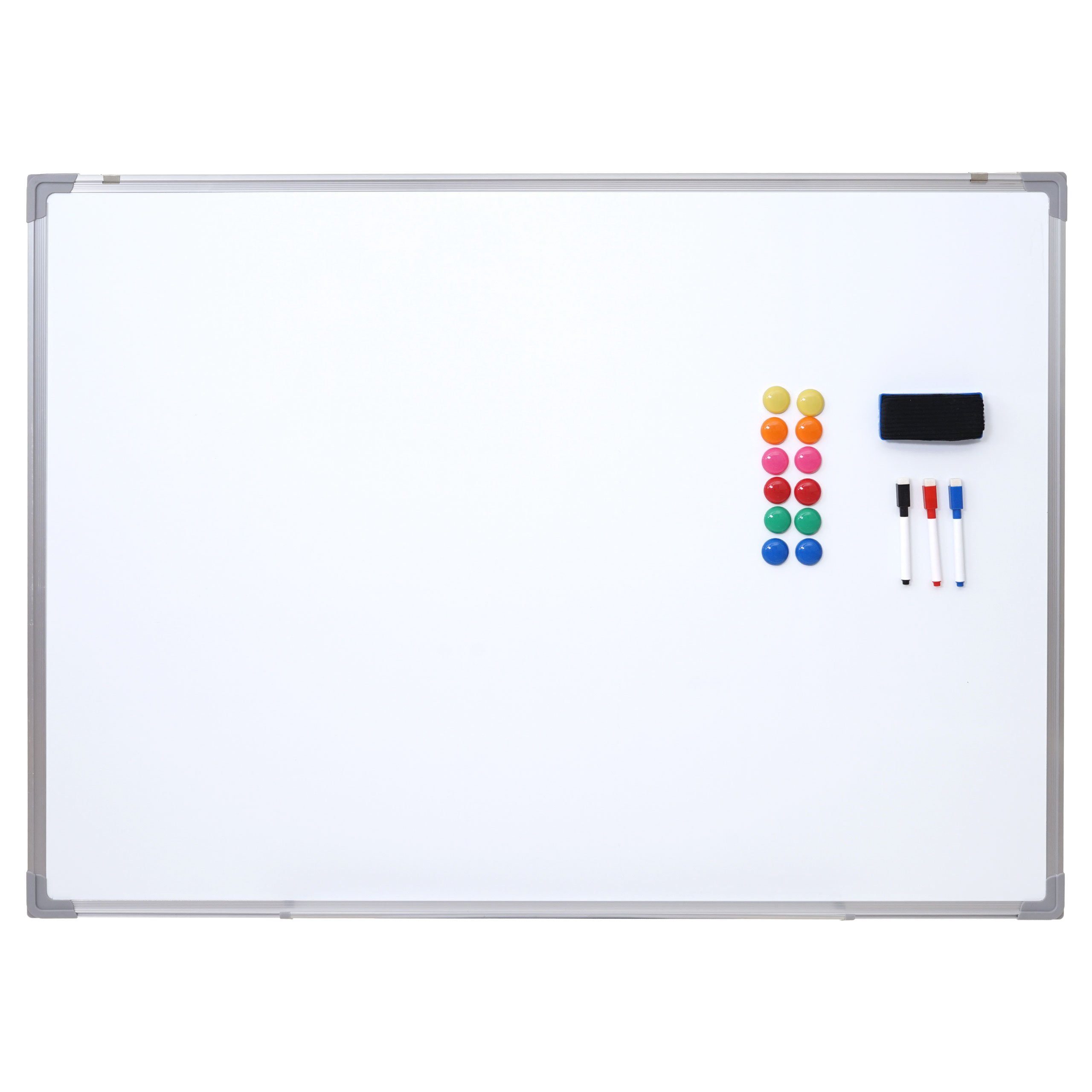PROREGAL® Magnettafel Whiteboard 80x110x2cm mit Zubehör Magnettafel Memoboard Pinnwand