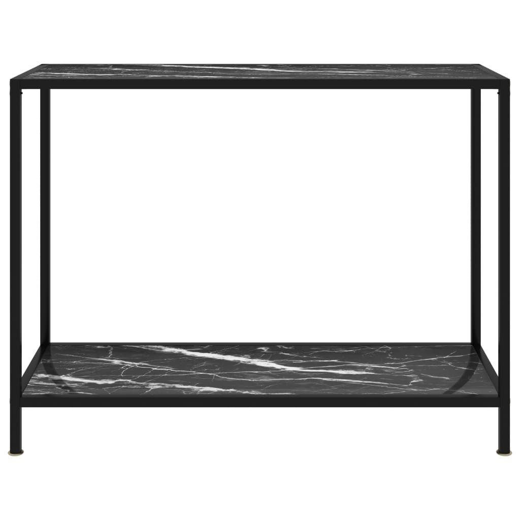 vidaXL Konsolentisch, Beistelltisch Schwarz 100x35x75 cm Hartglas