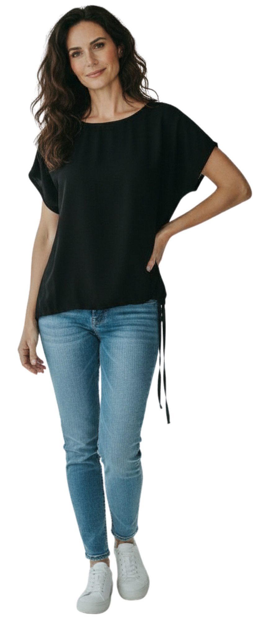 Estefania for woman Kurzarmshirt Estefania for woman, 197-1670 seitlich zum binden