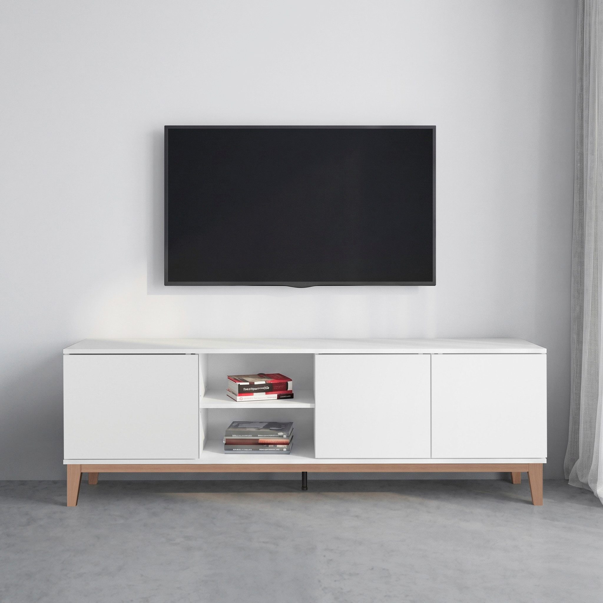 OTTO home Lowboard Maryd (1 St), Kommode, Untergestell in Holzoptik, Breite 160 cm
