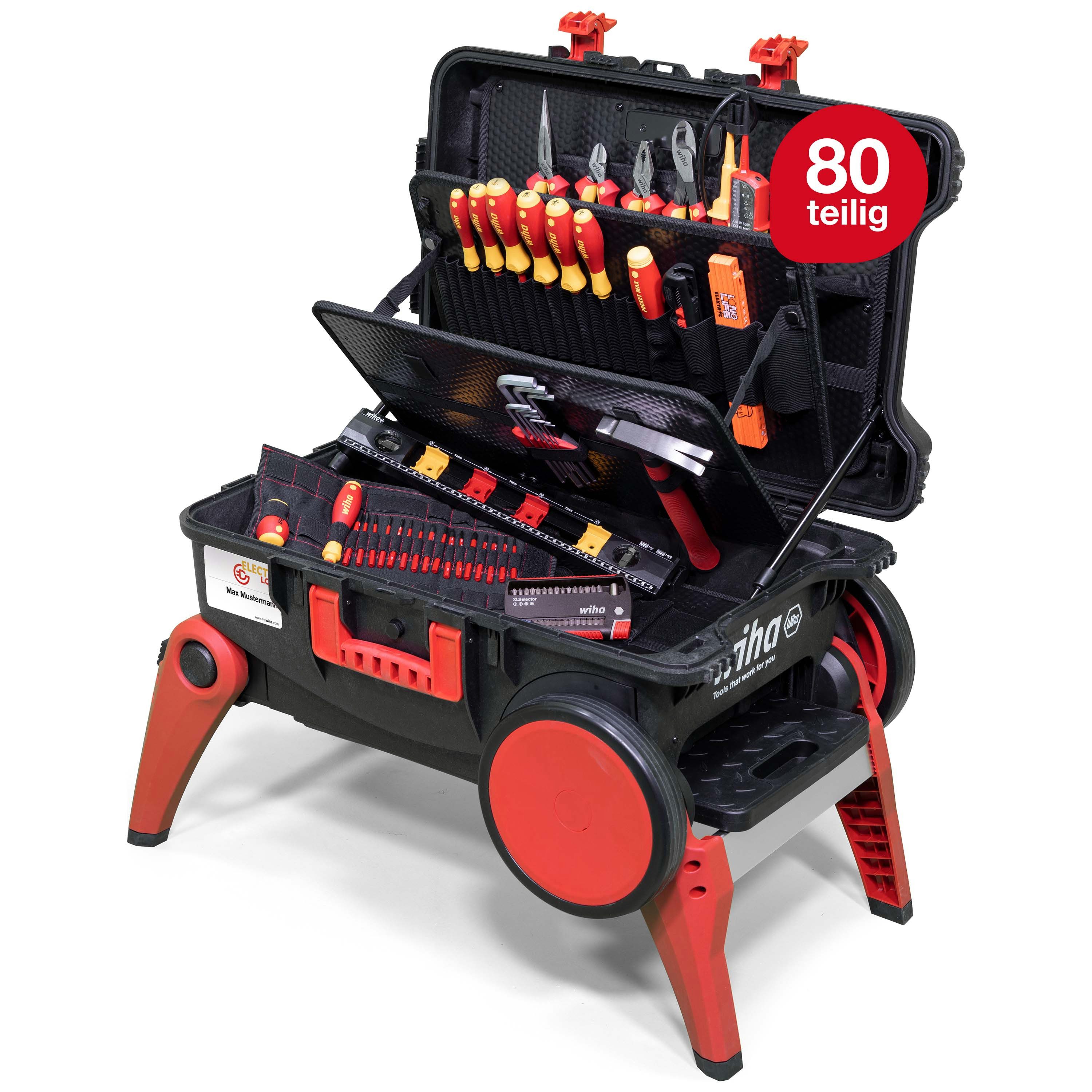 Wiha Werkzeugkoffer Profi XXL 4 electric (45734) - 82 tlg., Werkzeugkoffer Set XXL 4 electric, 80-tlg.
