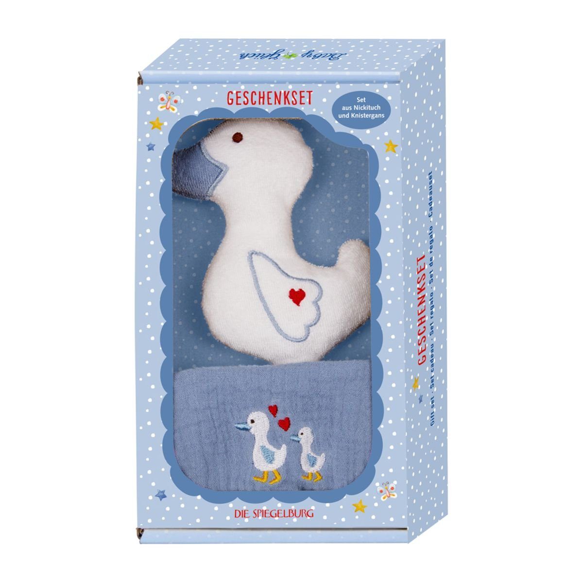Kuscheltier Coppenrath 18735 - Die Spiegelburg - Baby Glück - Geschenkset Gans, h