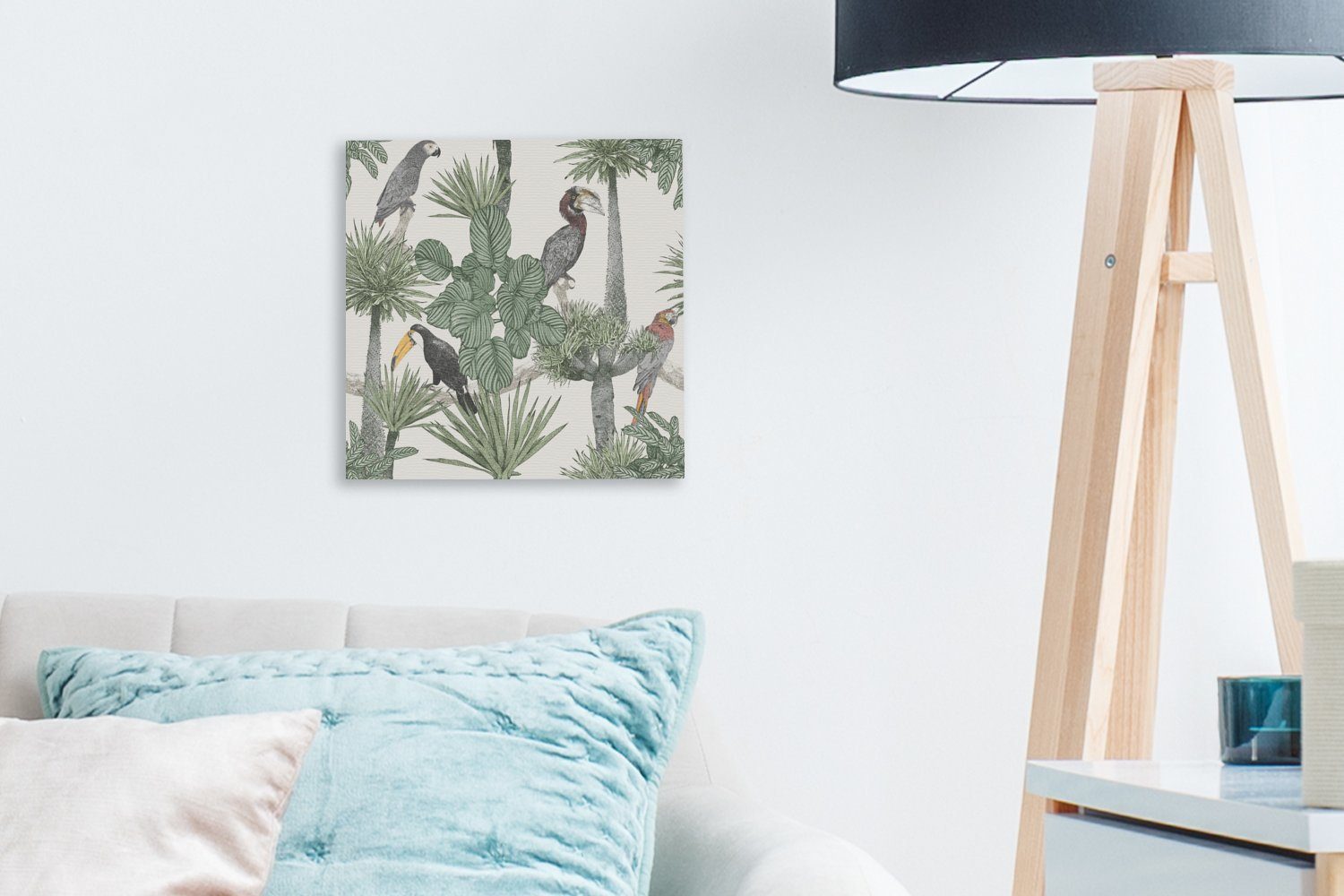 St), für - Natur Bäume, Vögel Leinwand - OneMillionCanvasses® Bilder Wohnzimmer Leinwandbild (1 Schlafzimmer