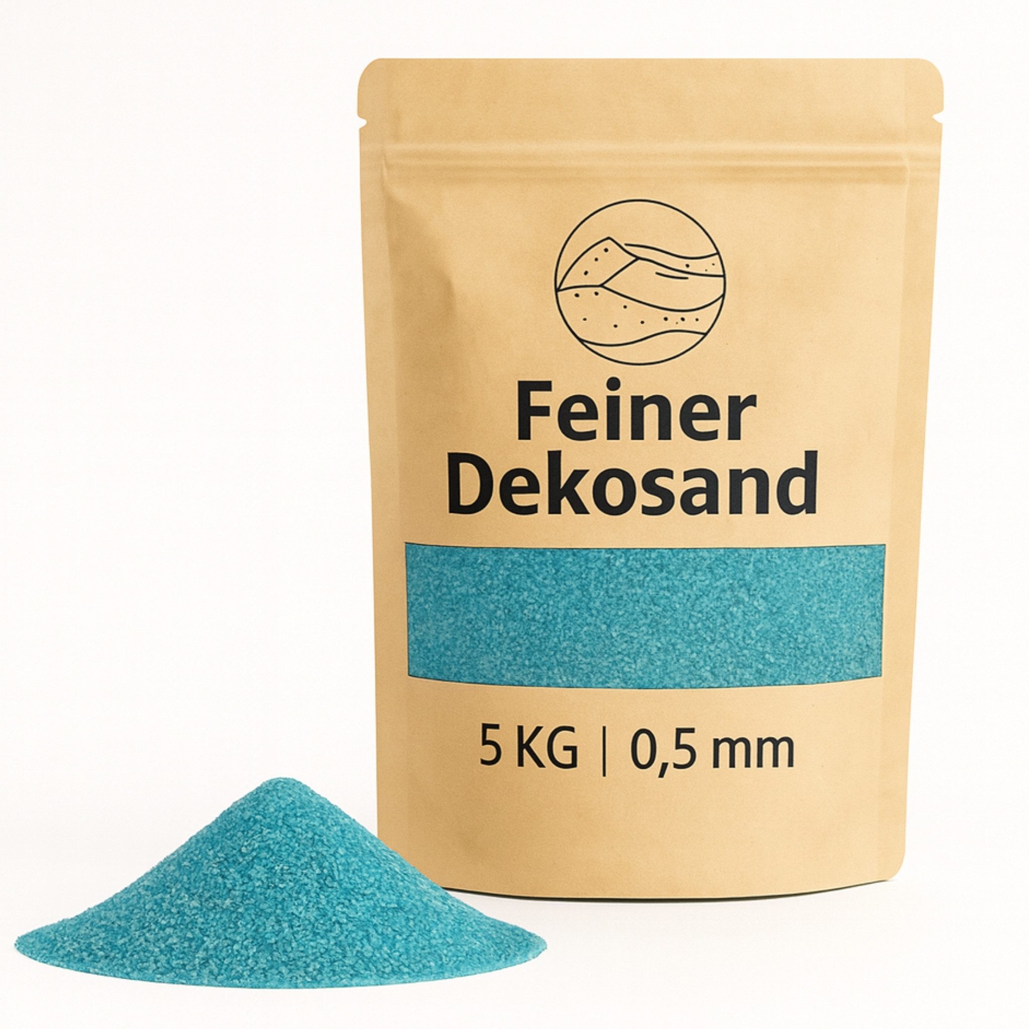 matches21 HOME & HOBBY Deko-Granulate Deko-Sand 5 KG türkis Ø 0,5 mm Vasen Glas-Füllung Streudeko, (1 St), Bunter Farbsand als feines Deko-Granulat Bastelsand