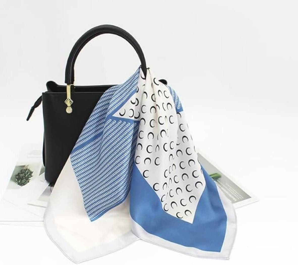 Zaewry Seidentuch Stirnband Quadratischer Haar-Bandanas-Schal für Damen – Bild 5 von 5