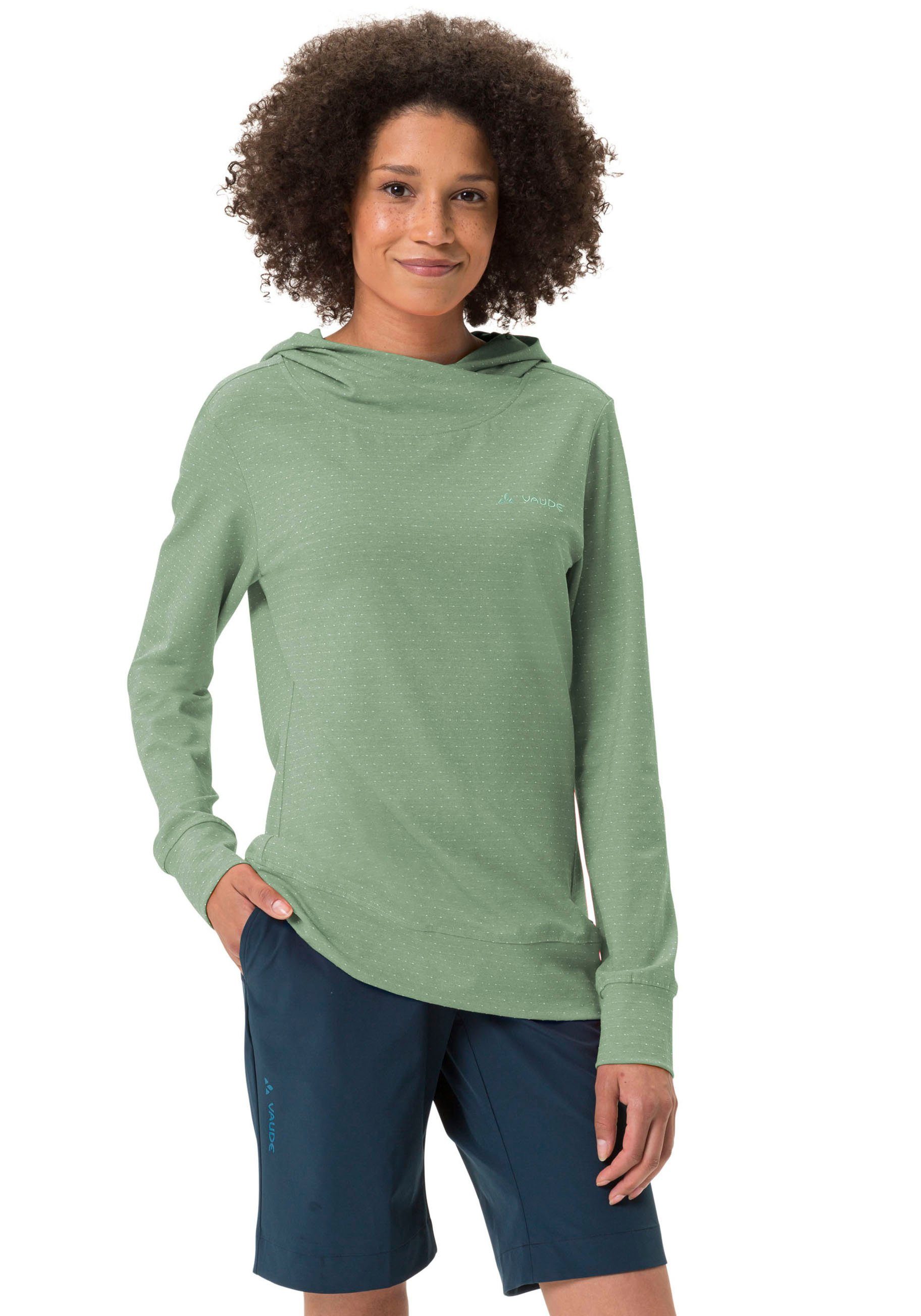 VAUDE Kapuzensweatshirt WOMEN'S TUENNO PULLOVER dem Green Arm (1-tlg) Logoprägung auf Willow