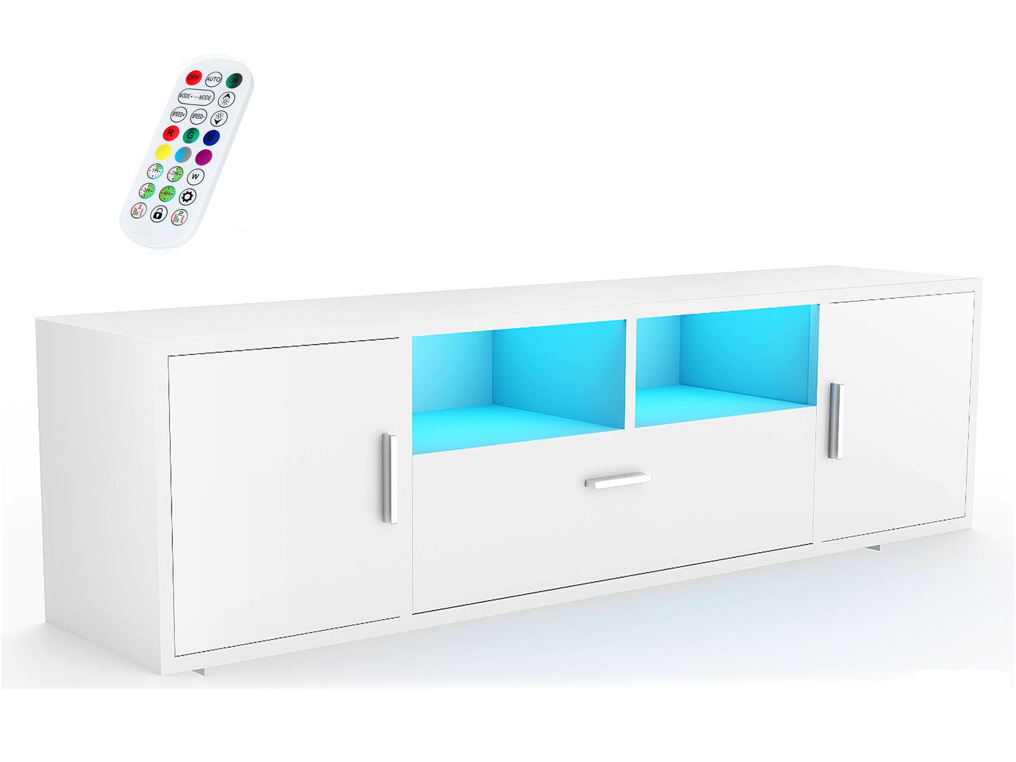 oyajia TV-Schrank Hochglanz TV-Schrank mit LED-Beleuchtung, günstig online kaufen