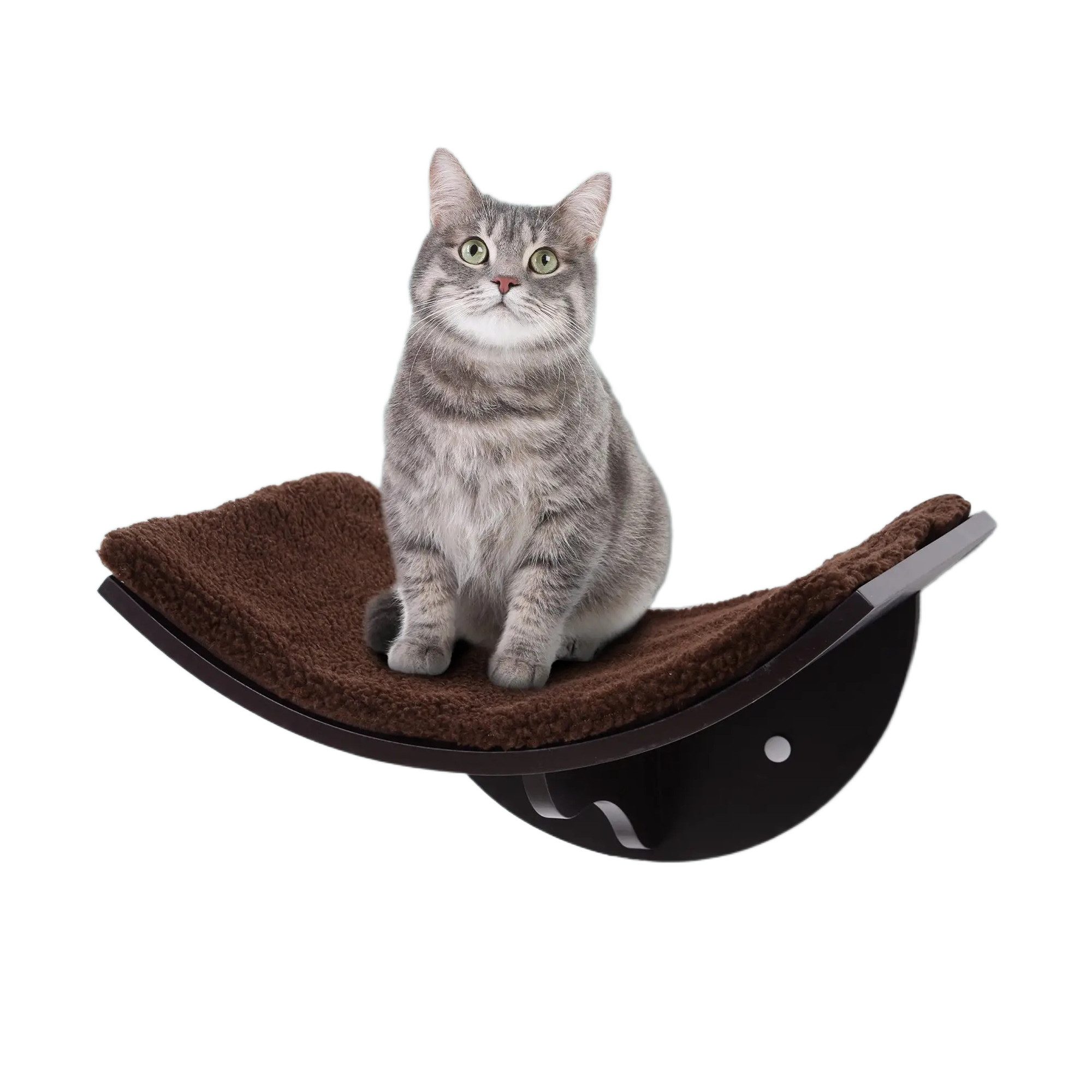 BlingBin Katzenliege Katzen Wandliege Katzenbett Katzenregal Wandmontage Plüschauflage, weiche Liegefläche, bis 10kg, 41x28x21cm