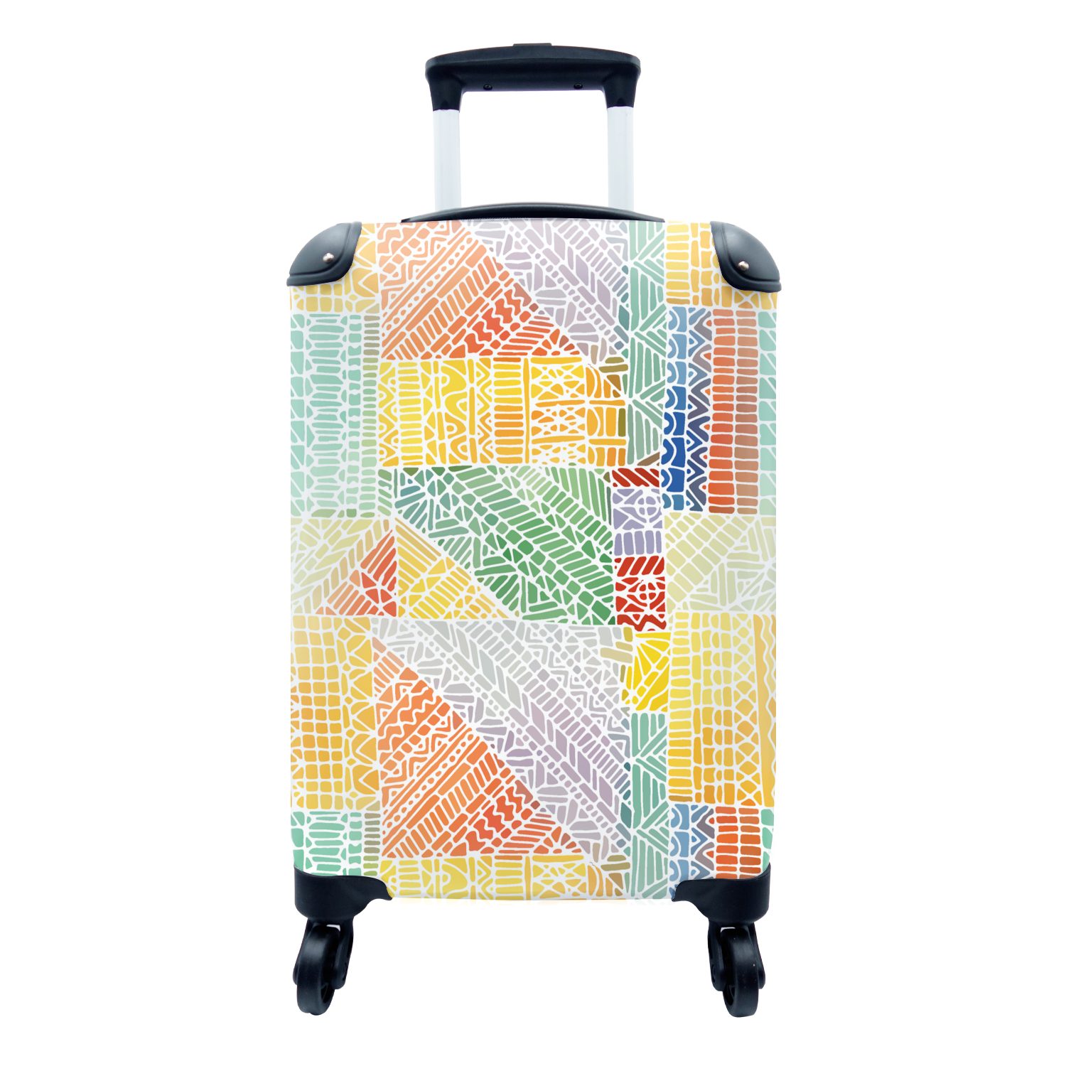 MuchoWow Handgepäckkoffer Muster - Mosaik - Abstrakt, 4 Rollen, Reisetasche mit rollen, Handgepäck für Ferien, Trolley, Reisekoffer