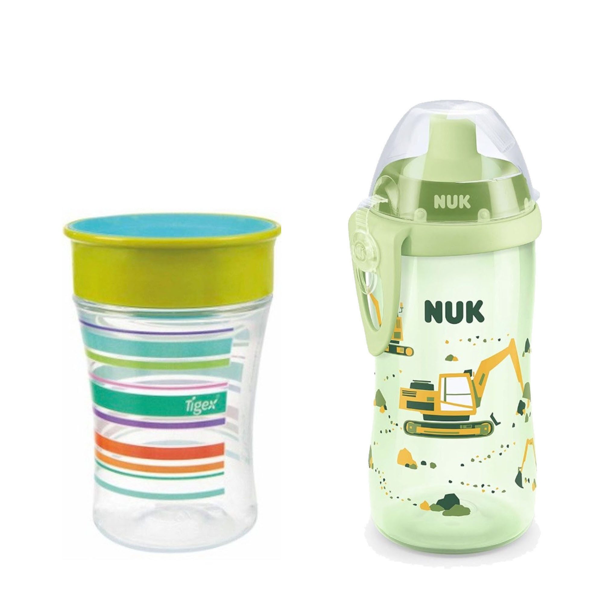 Babyflasche NUK babyflasche/Trinklernbecher Flexi cup Tigex smart cup set