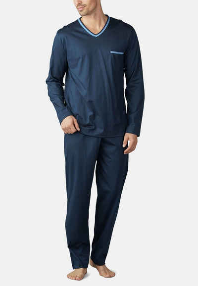 Mey Pyjama Basic (Set, 2 tlg) Schlafanzug - Baumwolle - Aufgesetzte Brusttasche, Legere Passform
