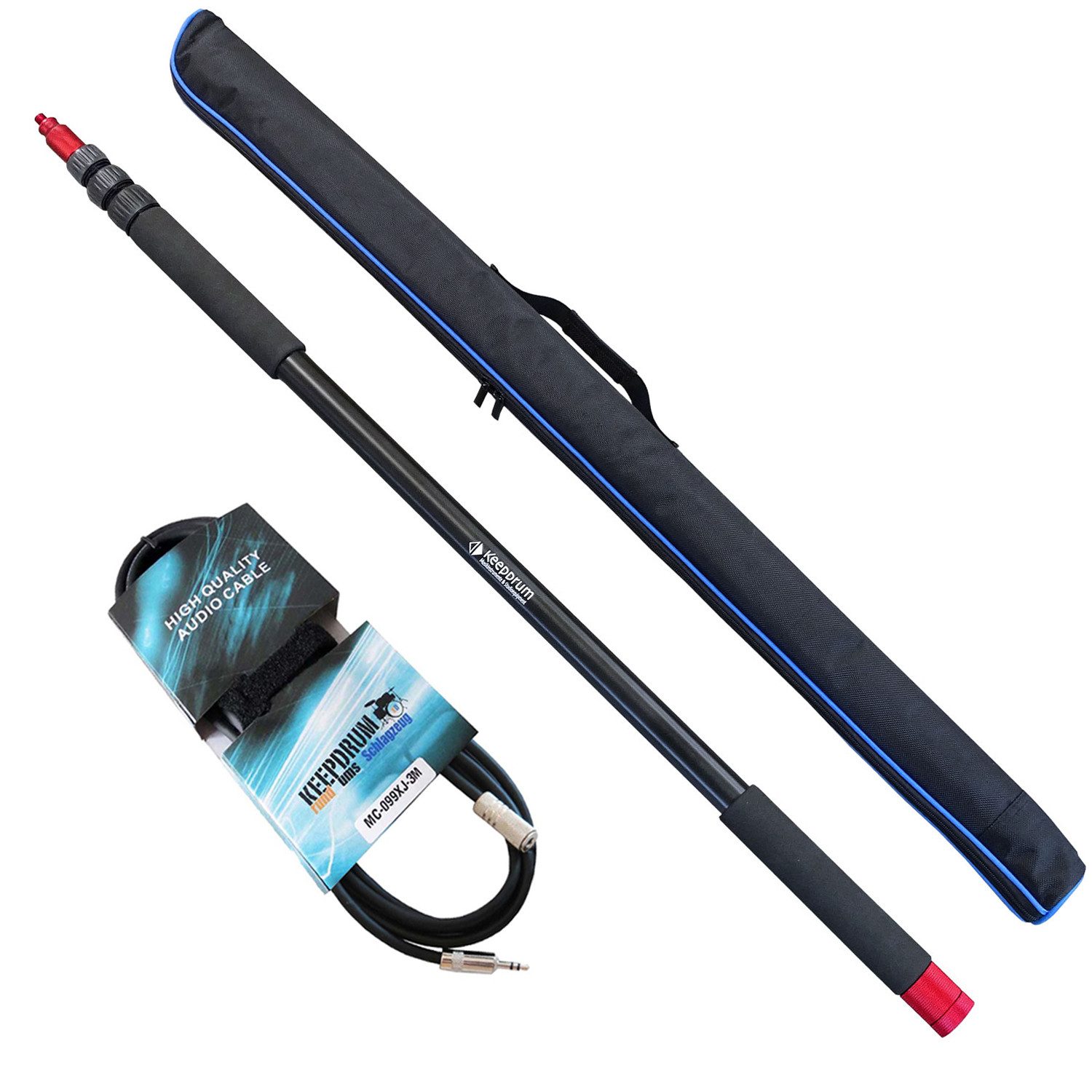 keepdrum Mikrofon keepdrum Tonangel mk3500 Boompole 3,5m mit Tasche und Kabel, ausziehbar