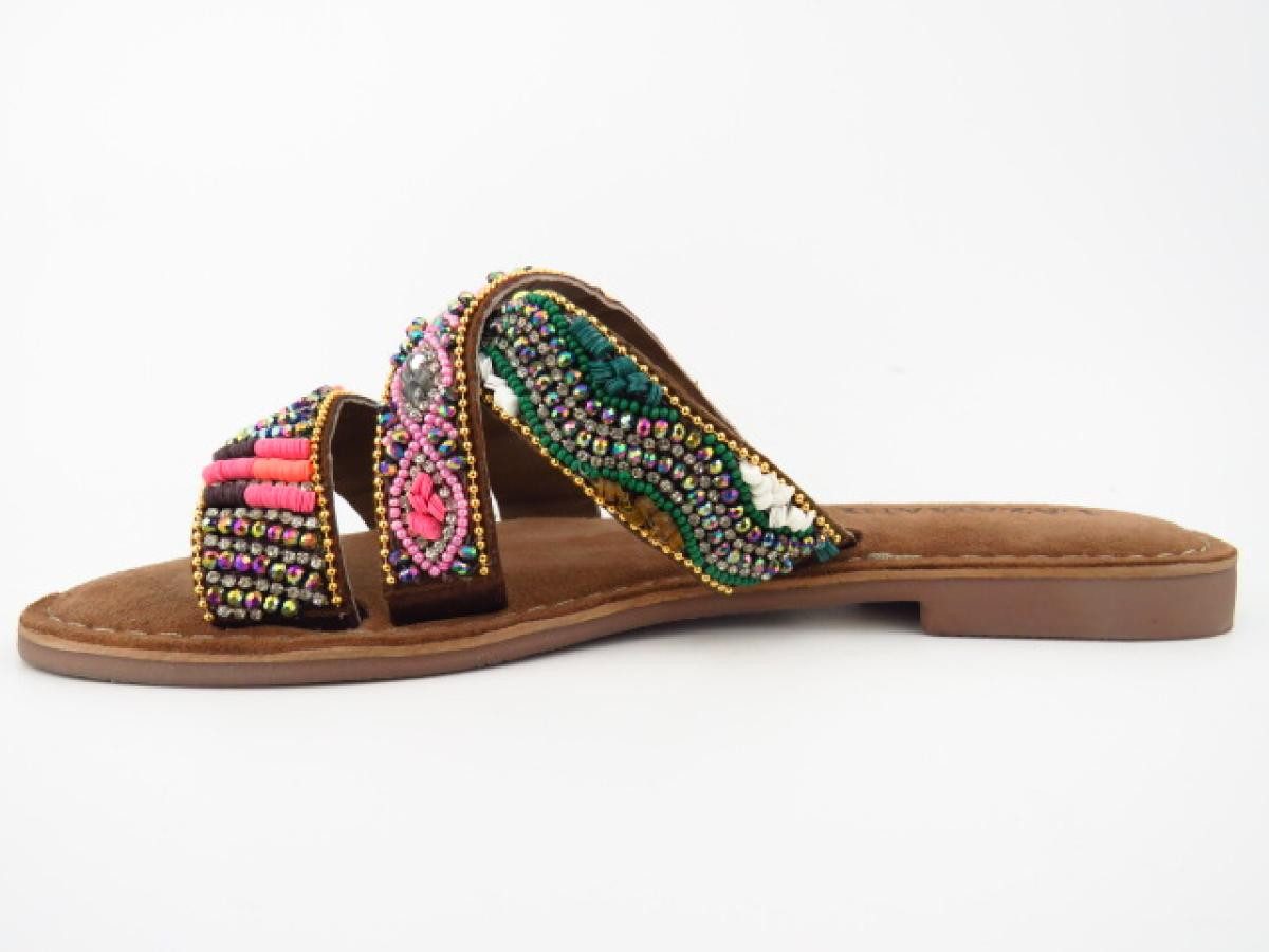 Lazamani tan mules beads Pantolette