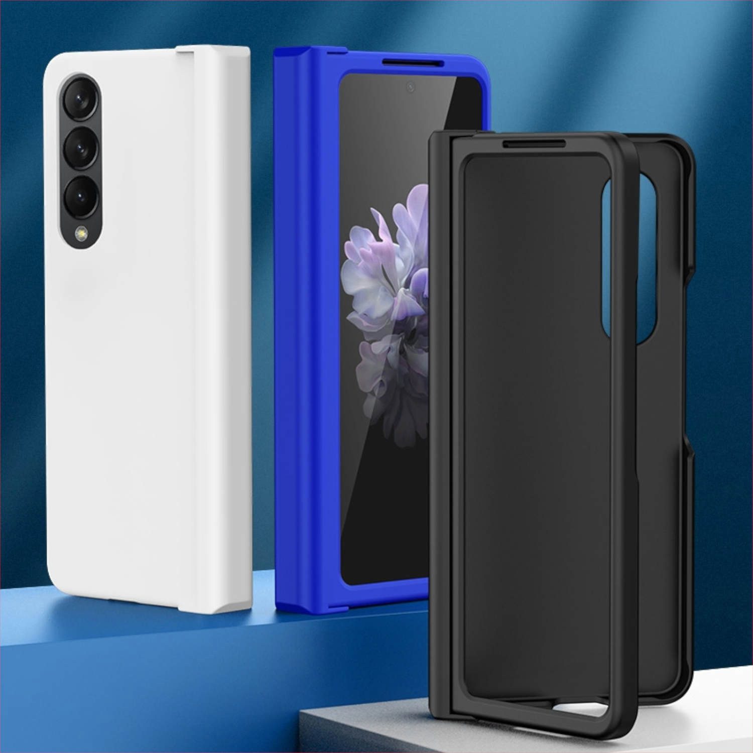 Wigento Handyhülle Für Samsung Galaxy Z Fold4 Skin Schutz Gelb Case Hülle Handy Tasche