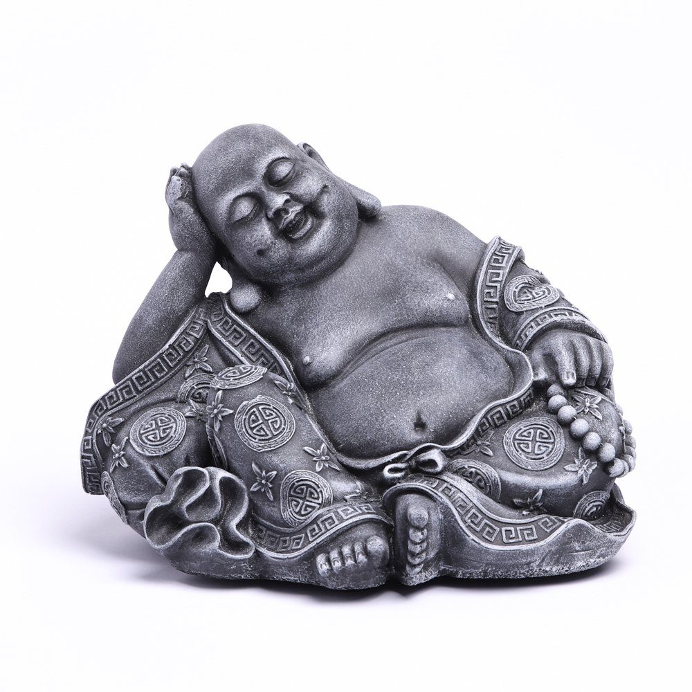 Tiefes Kunsthandwerk Buddhafigur Buddha Figur Stein sitzend - Statue,  frostsicher, winterfest, Made in Germany