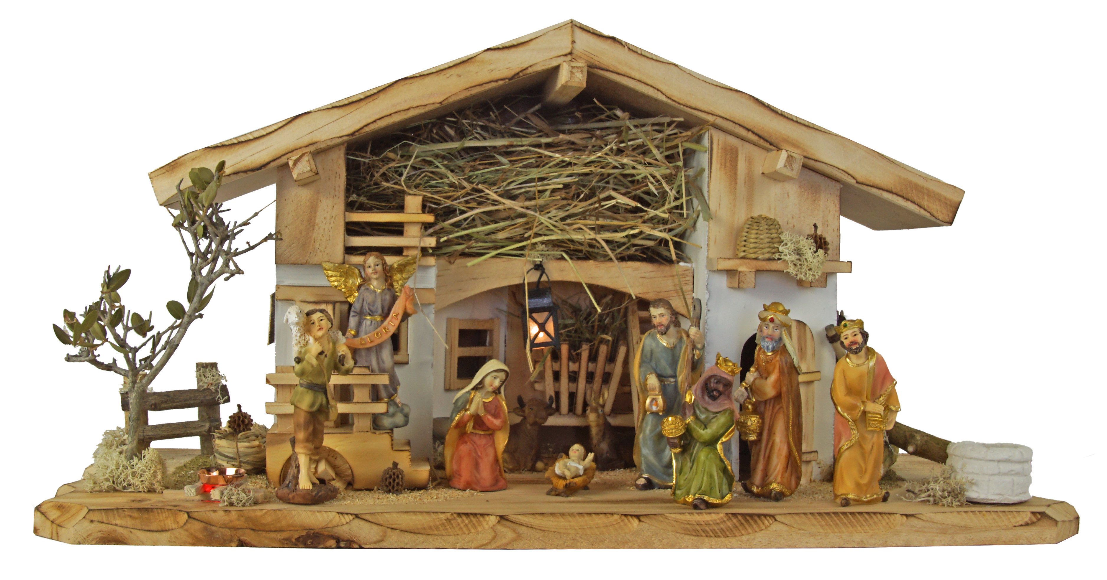 Krippenursel Krippe Weihnachtskrippe Neunhof inkl. 12-tlg. Figurensatz K 650-9 (12-tlg)