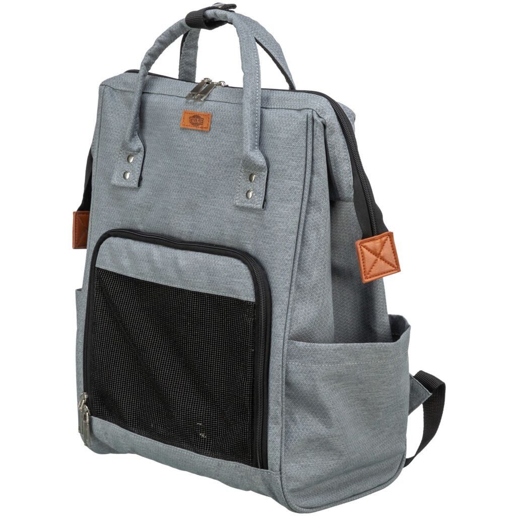 TRIXIE Tiertransporttasche Rucksack Ava - grau - 32 × 42 × 20 cm