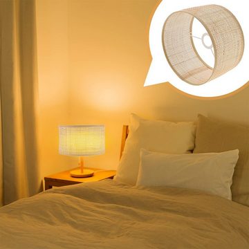 Welikera Lampenschirm Lampenschirm für E27-Glühbirne Rattan-Schirm ohne Fassung