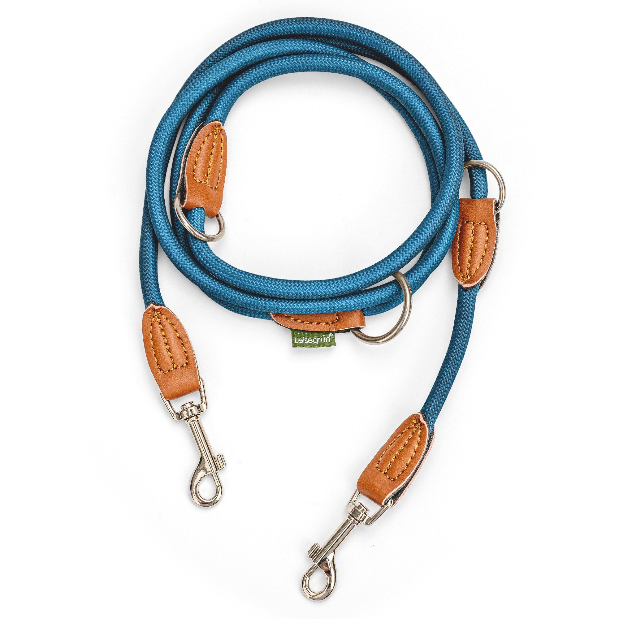 Leisegrün Hundeleine Hundeleine für kleine Hunde, nur 160g leicht, Hundeleine 2m - Petrol, Nylon