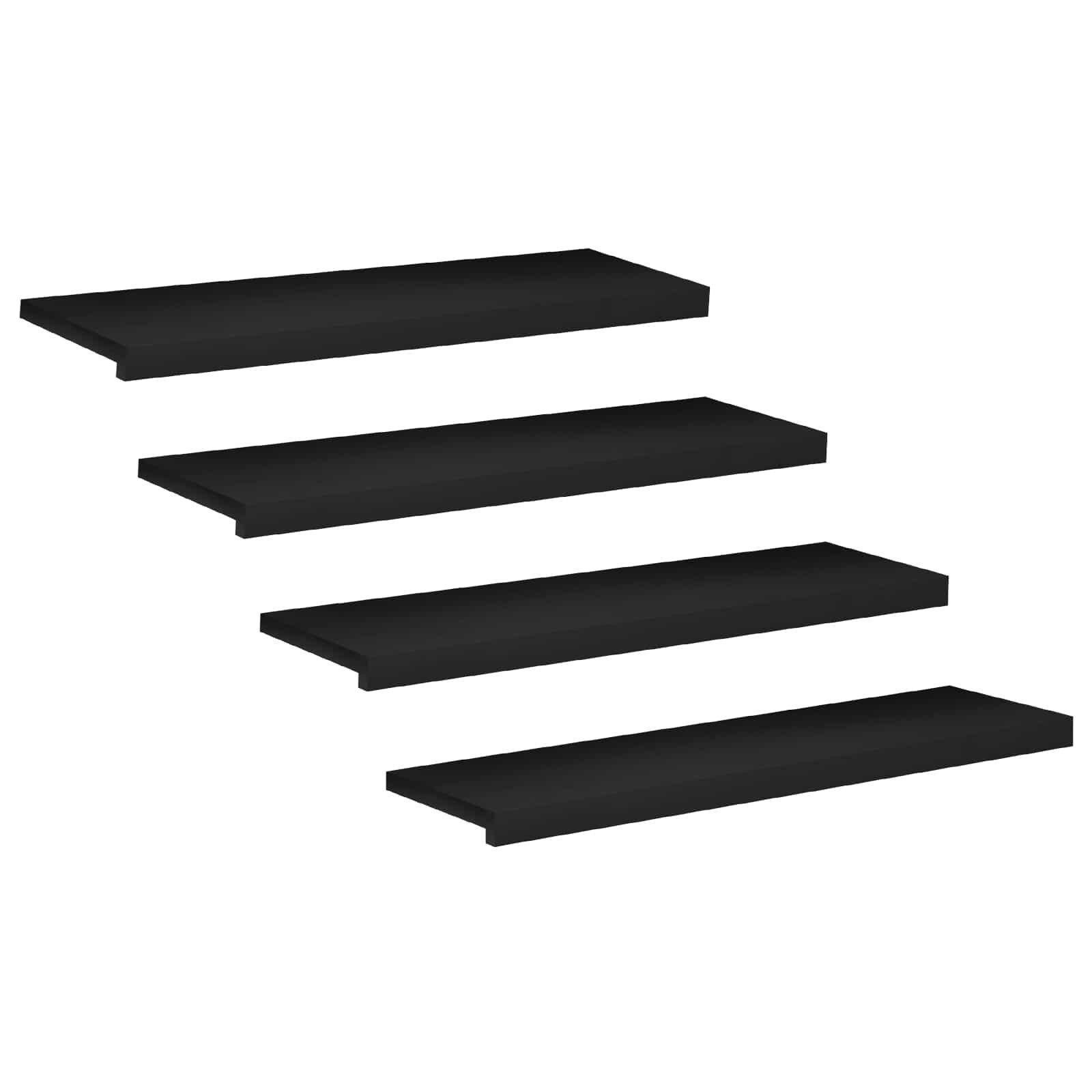 vidaXL Stufenmatte Treppenstufen 4 stk. 90 x 30 x 2 cm Schwarz Massivholz Buche, Höhe: 2 mm