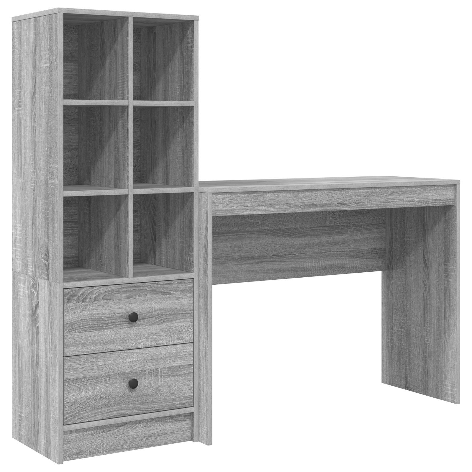 vidaXL Sideboard Schreibtisch mit Stauraum Grau günstig online kaufen