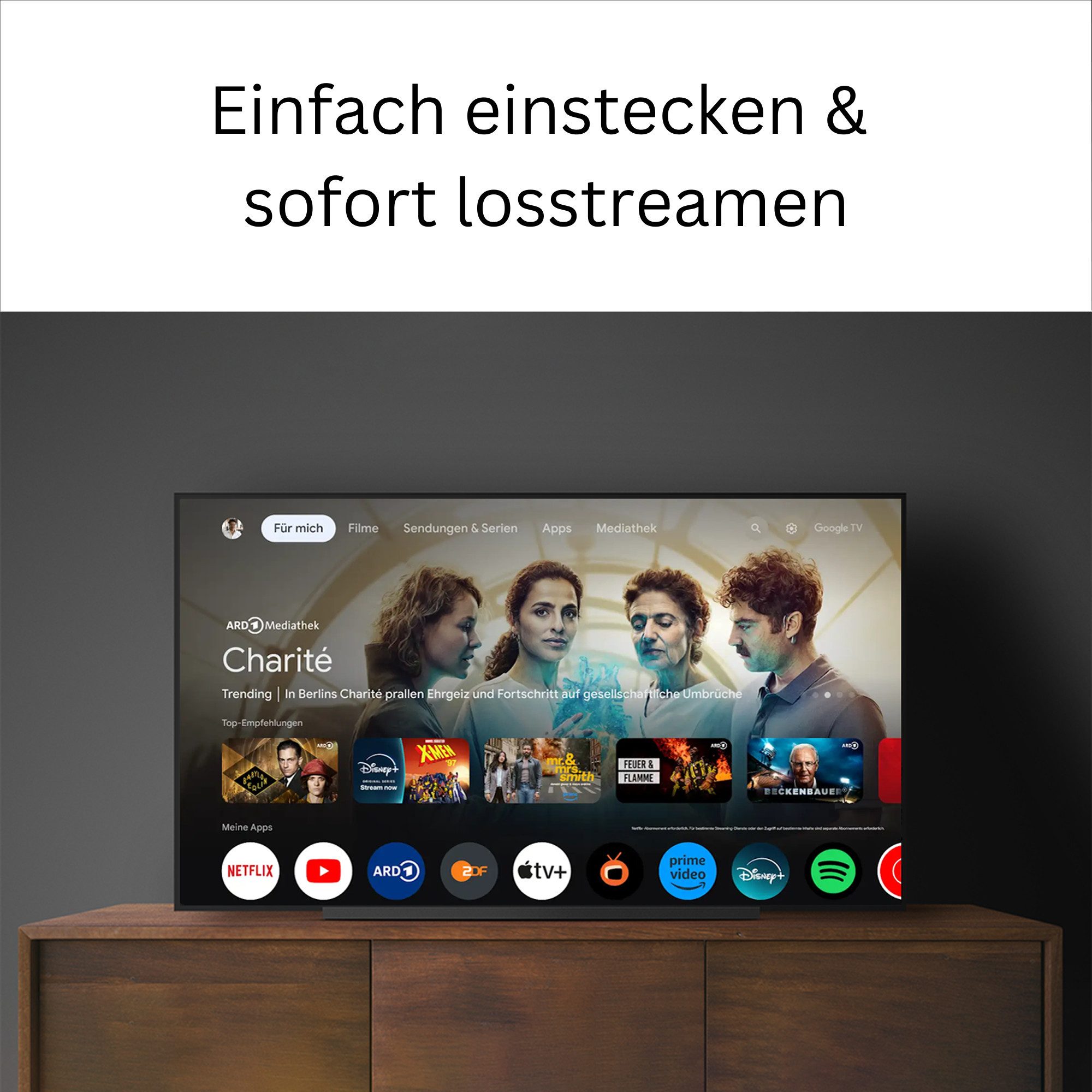 Android Streaming-Box GD2 TV-Box, 4K HDR mit Google TV, LAN, USB & Dolby Atmos, Für Netflix, Prime Video, Disney+, YouTube, RTL+ & tausende Apps
