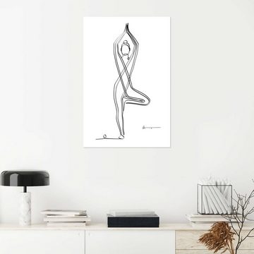 Posterlounge Poster Yoga In Art, Baum Pose (Vriksasana) I, Fitnessraum Minimalistisch Grafikdesign