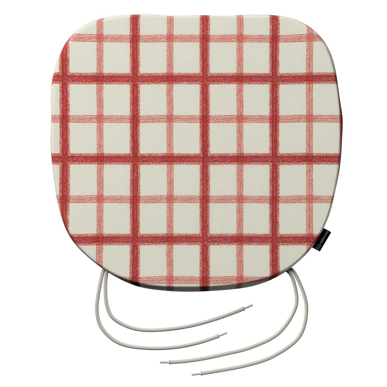 Dekoria Dekokissen Stuhlkissen Marcus mit Bindeschnur 40 x 37 x 2,5 cm, Avinon