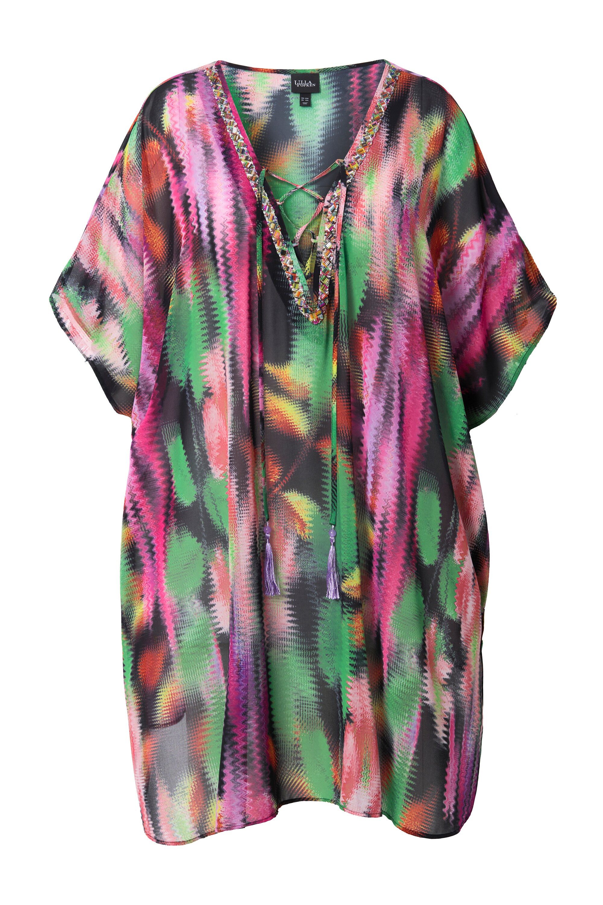 Ulla Popken Jerseykleid Tunika Schnürung Oversized günstig online kaufen