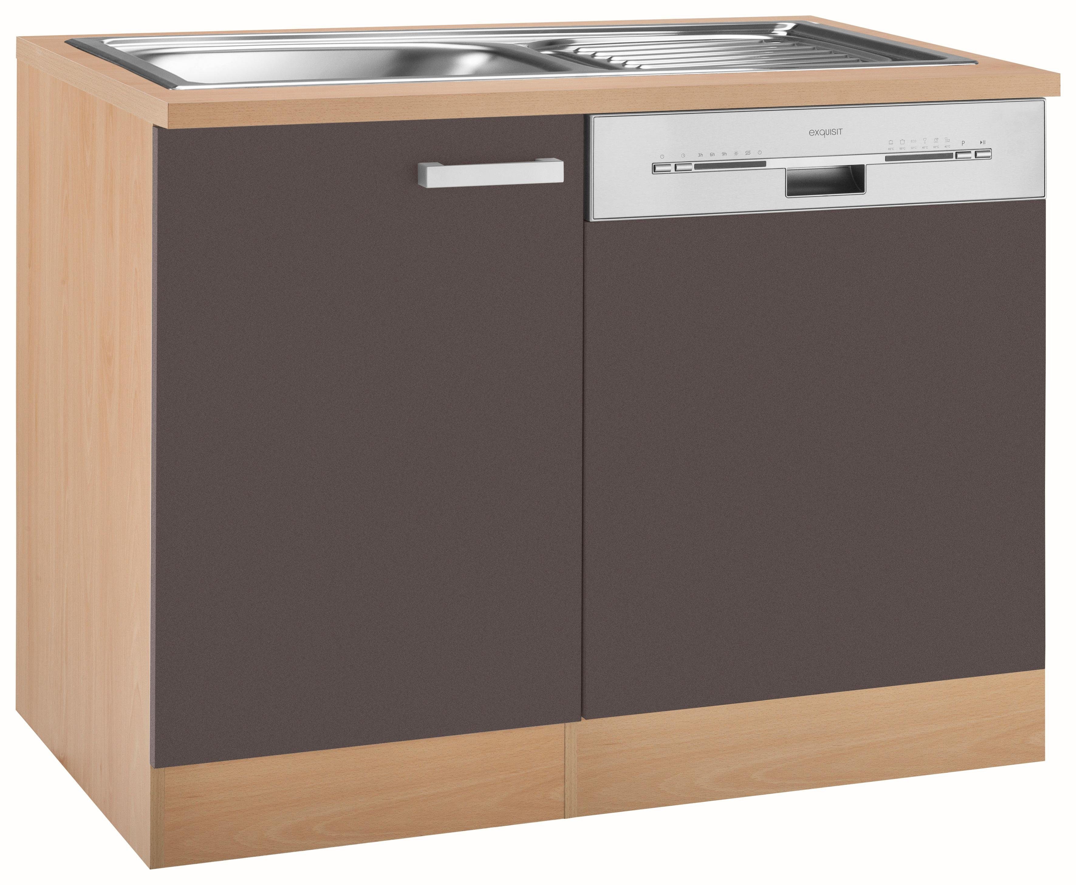 OPTIFIT Spülenschrank 110 für Gesamtbreite integrierbaren cm, buchefarben anthrazit/buche Geschirrspüler mit Odense | Tür/Sockel