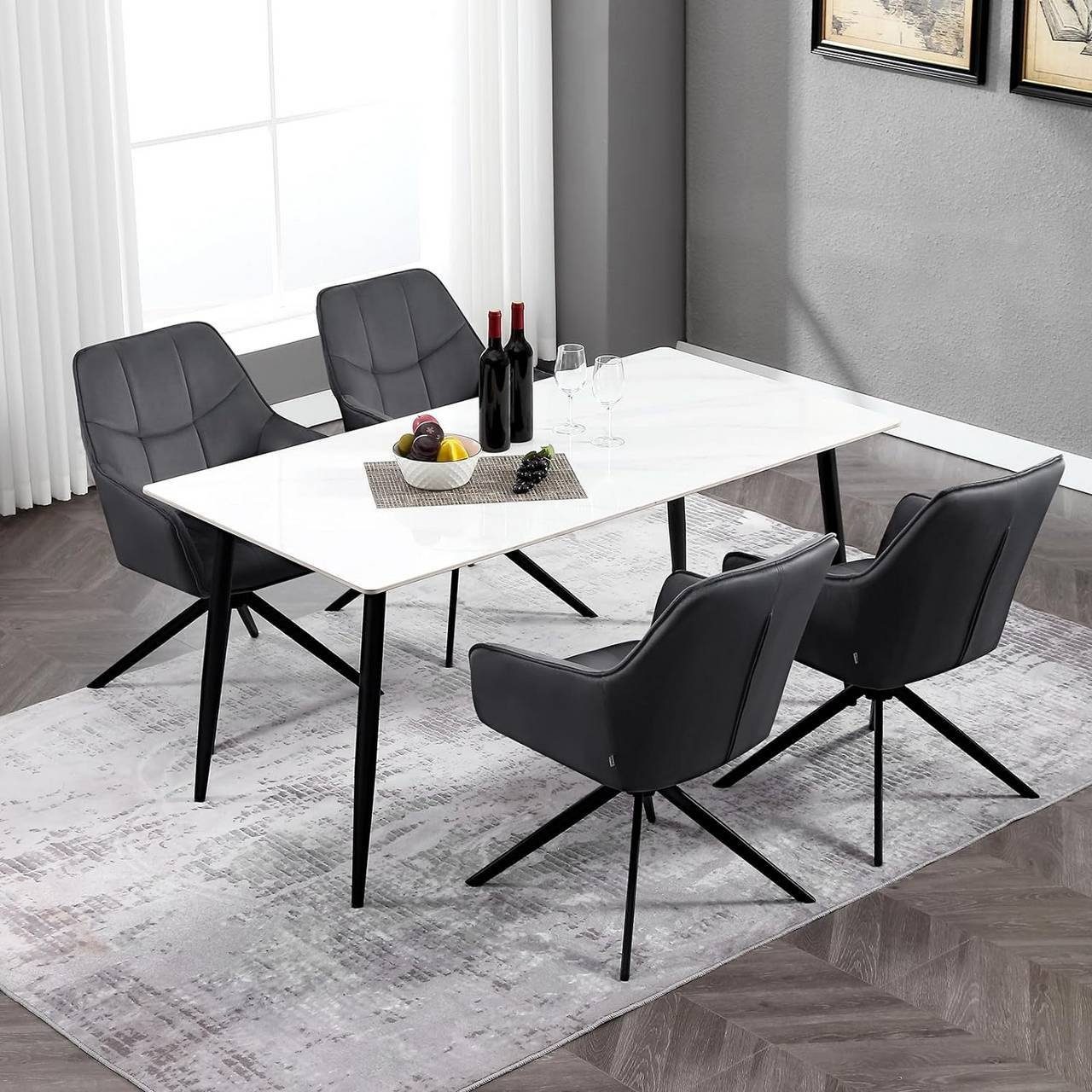Woltu Esszimmerstuhl (6 St), Polsterstuhl drehbar, gepolsterter, Metallbein günstig online kaufen
