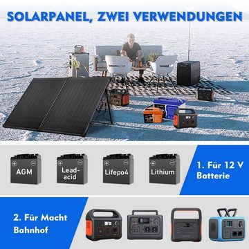 GLIESE Solarmodul Tragbares faltbares Solarpanel für draußen, 100W 18V