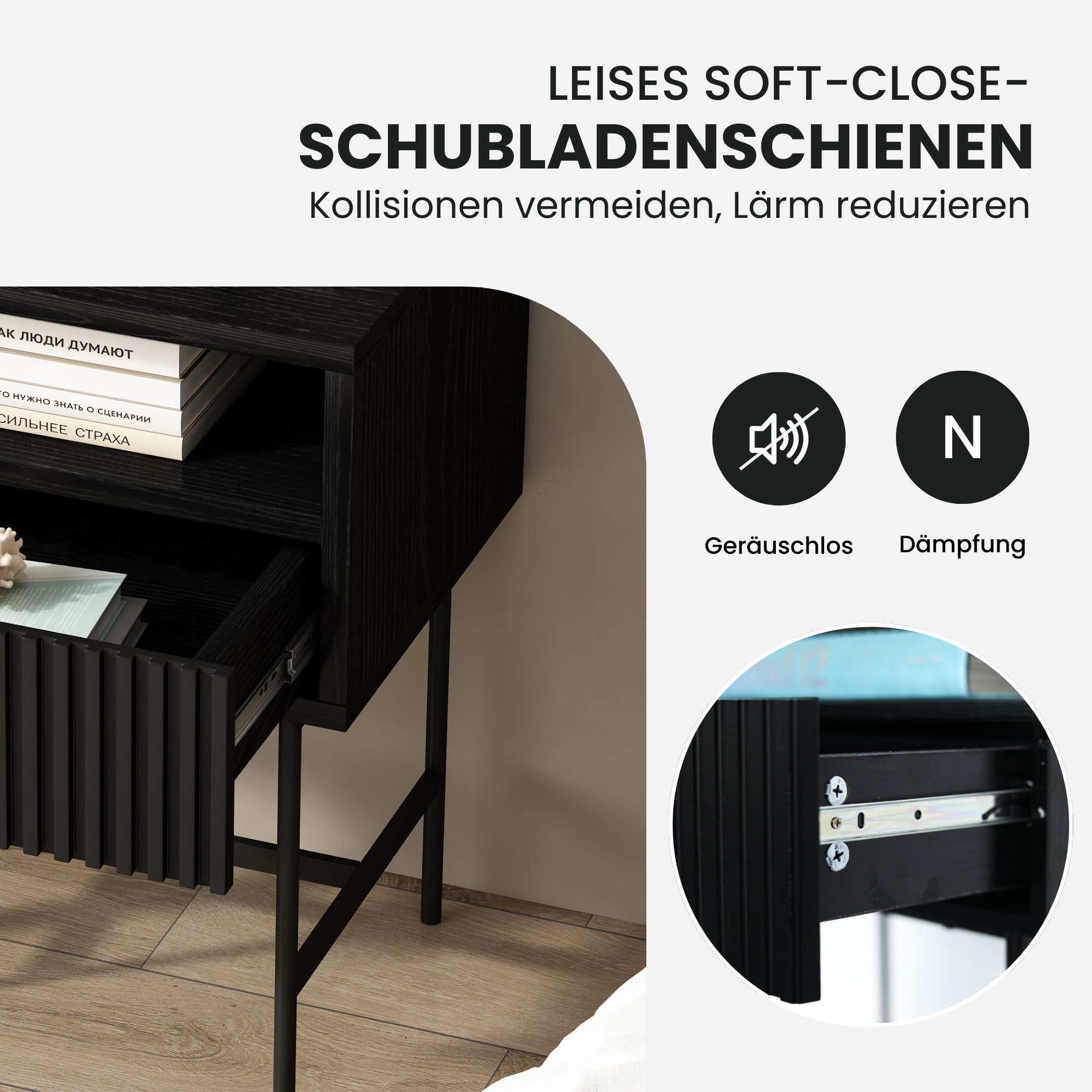 SeedWave Nachttisch Beistelltisch mit Schubladen, 2er/1er Set, Minimalismus günstig online kaufen