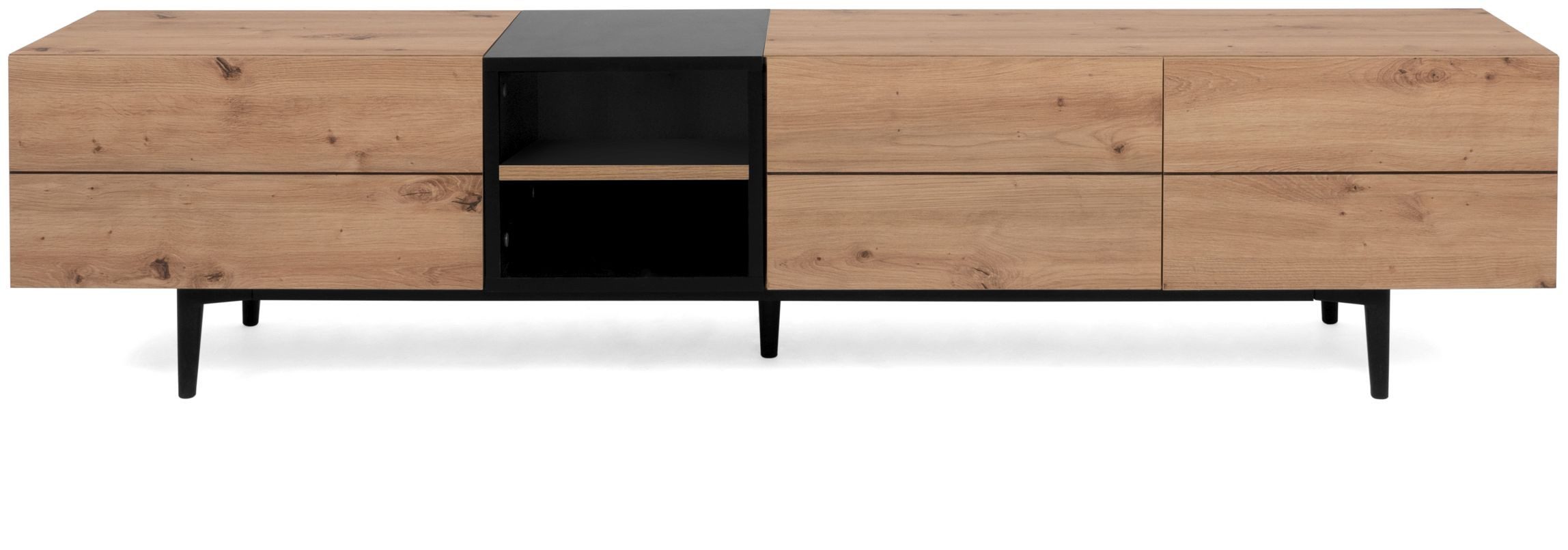 Finori TV-Board, Dekor Artisan Oak / schwarz B x H x T ca. 195 x 48 x 37 cm