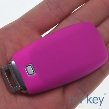 mt-key Schlüsseltasche Autoschlüssel Softcase Silikon Schutzhülle Pink, für Mercedes Benz E-Klasse W213 S213 C238 A238 3 Tasten KEYLESS