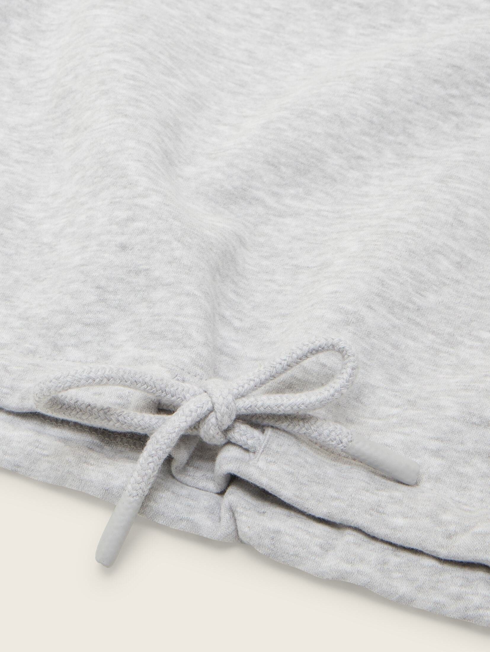 TOM TAILOR Sweatjacke Cropped Sweatshirt Melange mit Light Grey Stone Print