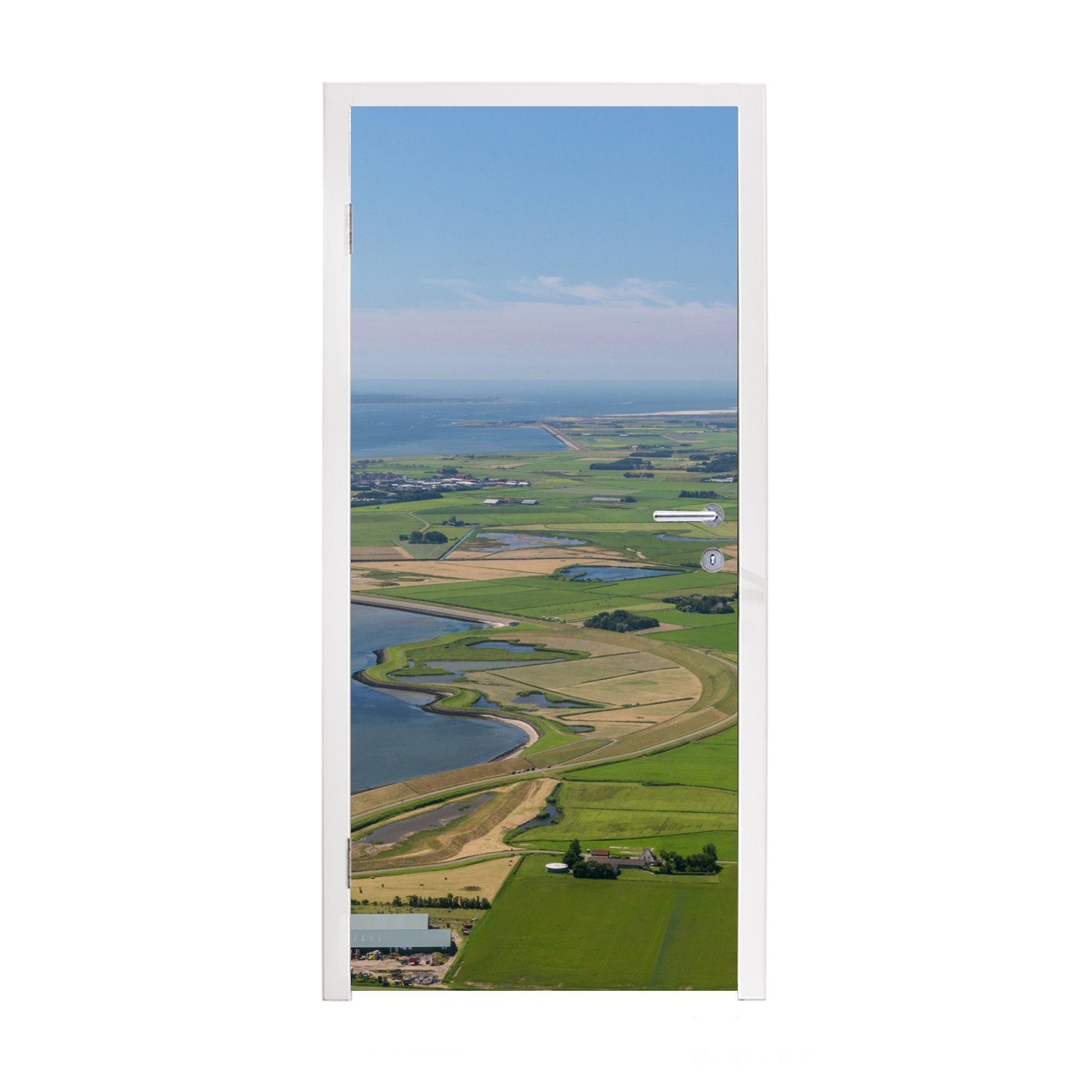 MuchoWow Türtapete Texel - Meer - Gras, Matt, bedruckt, (1 St), Fototapete für Tür, Türaufkleber, 75x205 cm